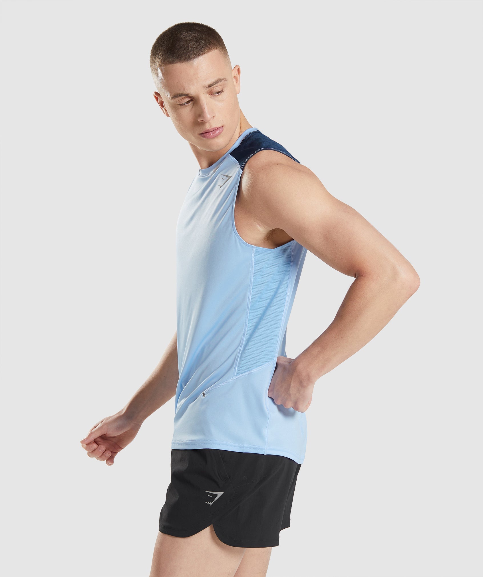 Camiseta Tirantes Gymshark Speed Evolve Hombre Azules | 2940587-IQ