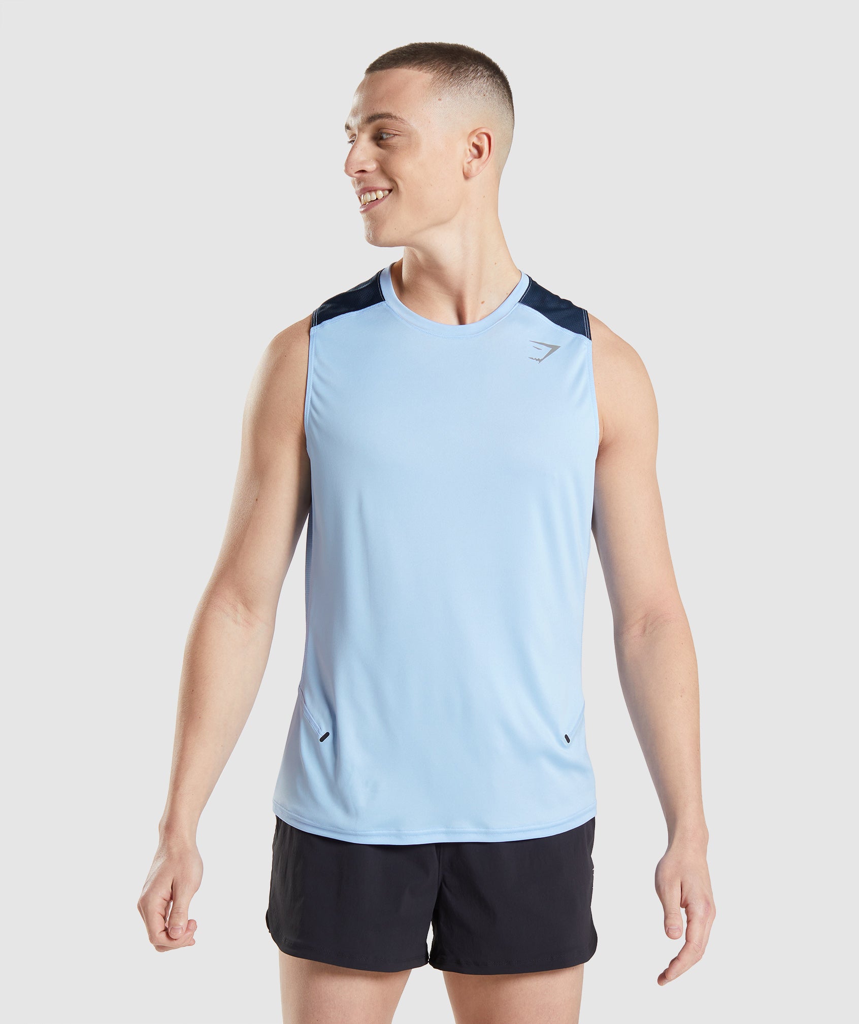 Camiseta Tirantes Gymshark Speed Evolve Hombre Azules | 2940587-IQ