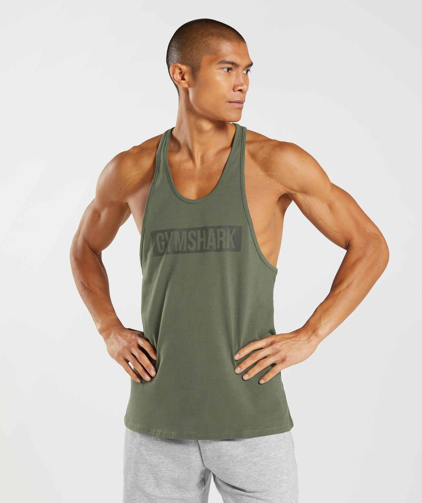 Chalecos Gymshark Block Stringer Hombre Verde Oliva | 1736084-HE