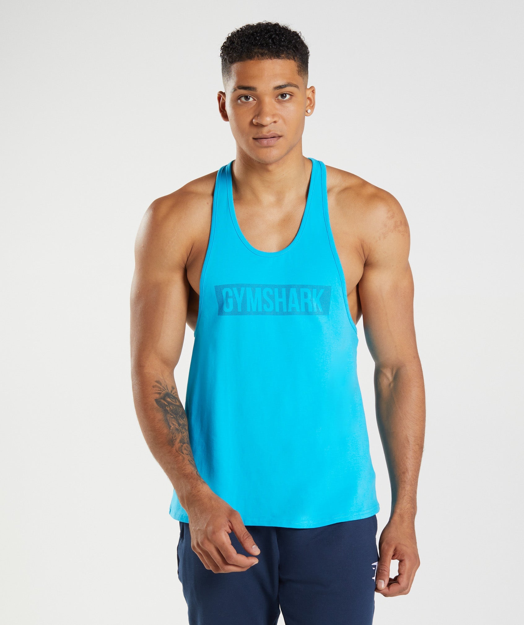 Chalecos Gymshark Block Stringer Hombre Azules | 2538761-SH