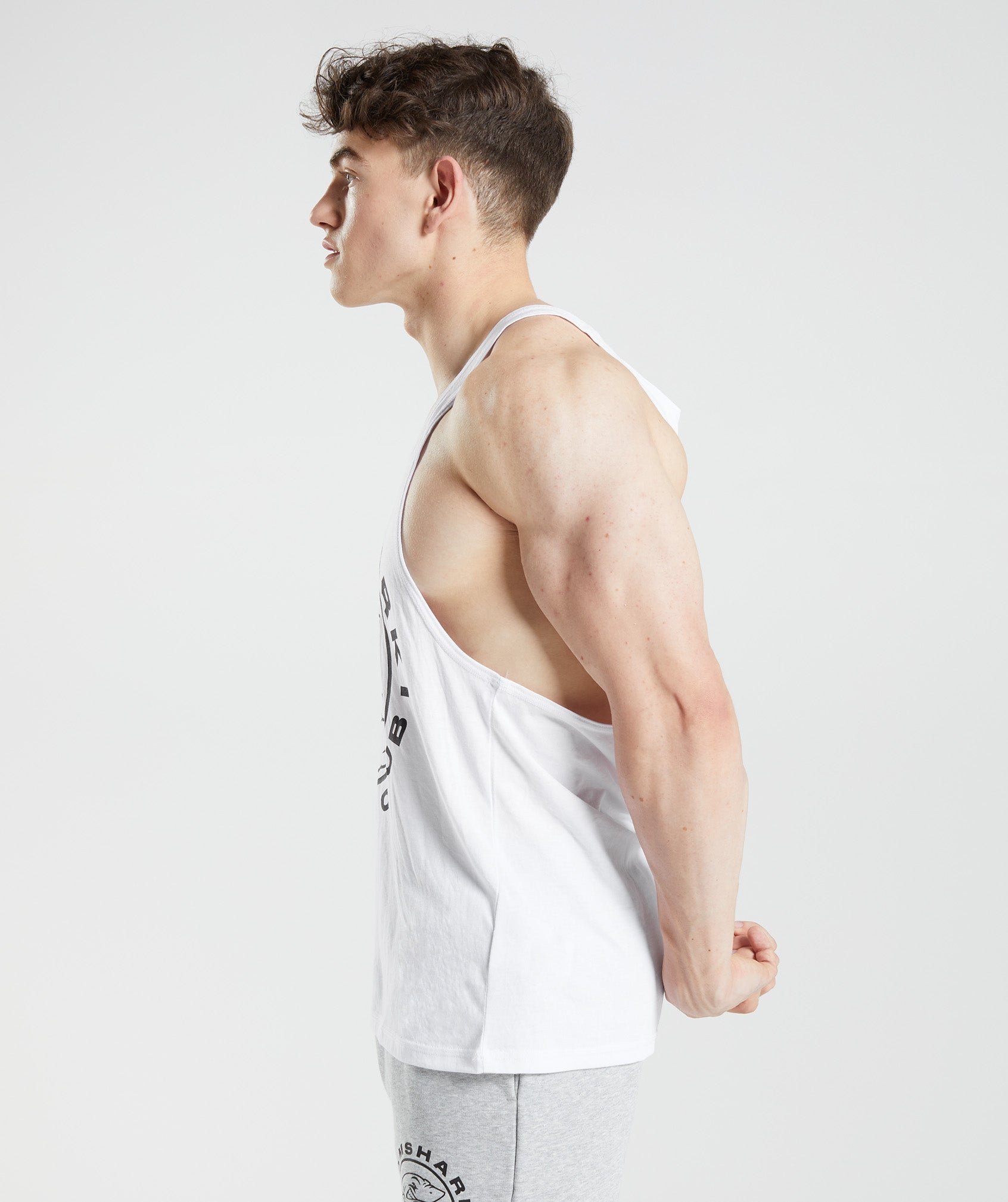 Chalecos Gymshark Legacy Stringer Hombre Blancas | 4687301-JS