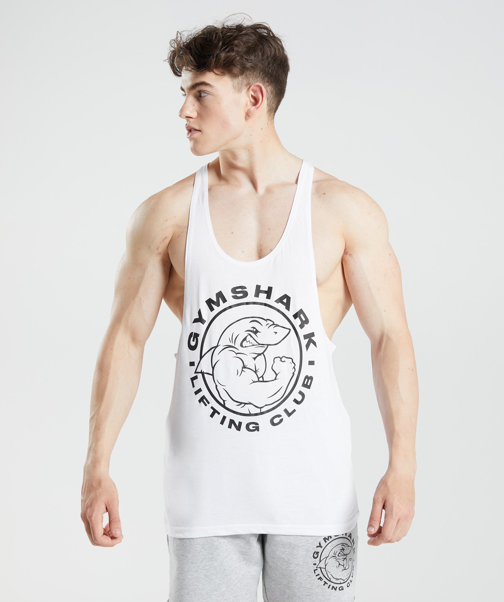 Chalecos Gymshark Legacy Stringer Hombre Blancas | 4687301-JS