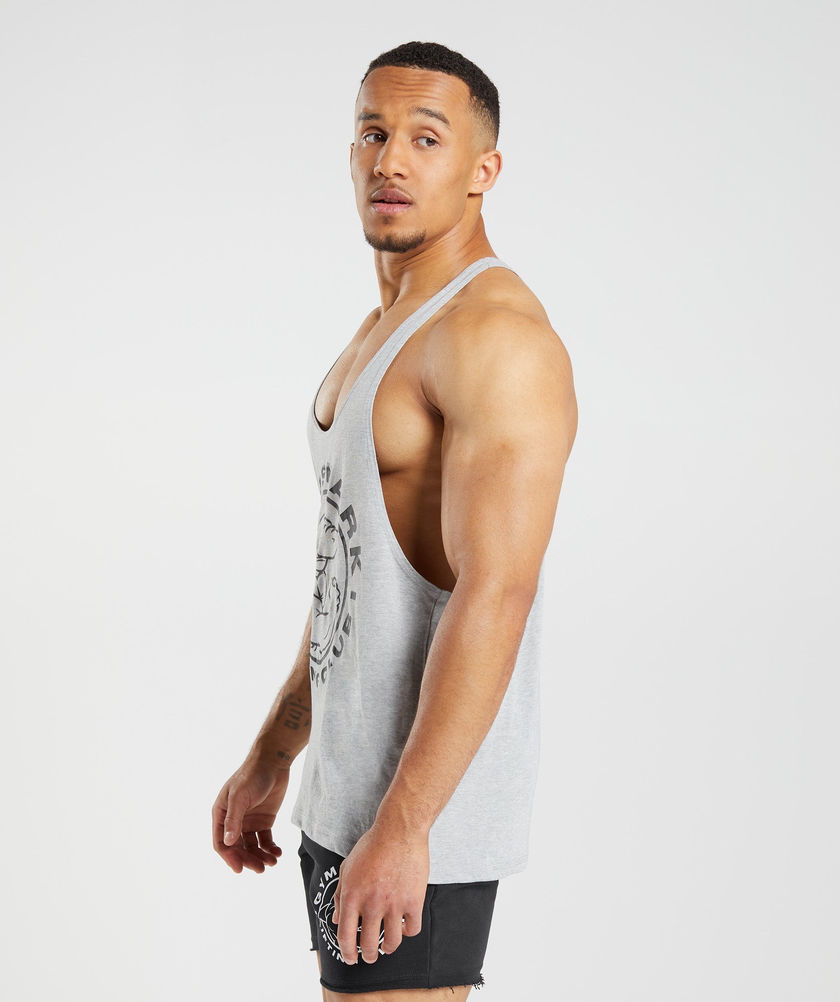 Chalecos Gymshark Legacy Stringer Hombre Gris Claro | 8301475-CT