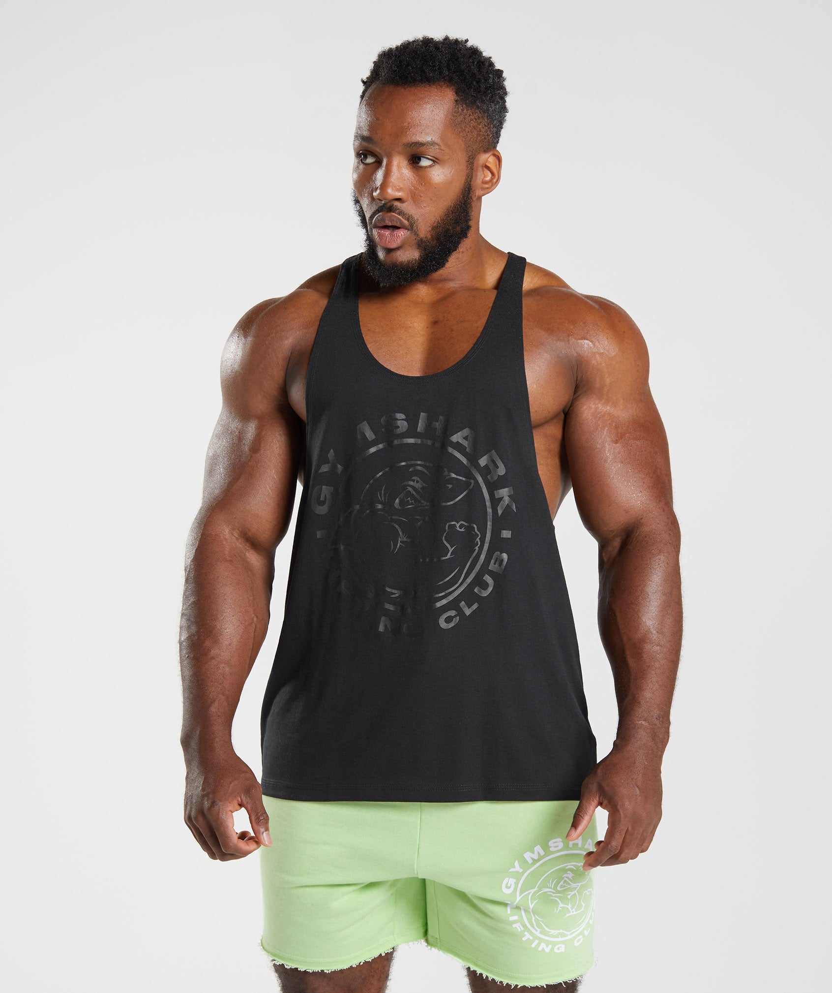 Chalecos Gymshark Legacy Stringer Hombre Negras | 9605813-YC