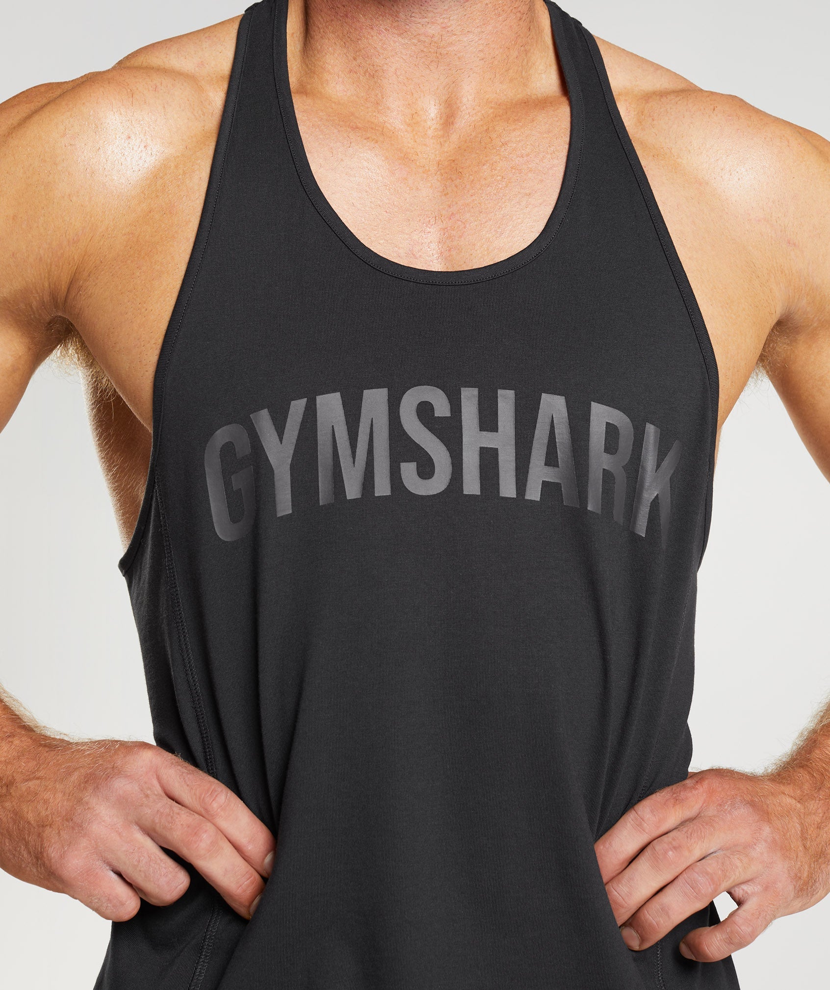 Chalecos Gymshark Power Stringer Hombre Negras | 2951347-US