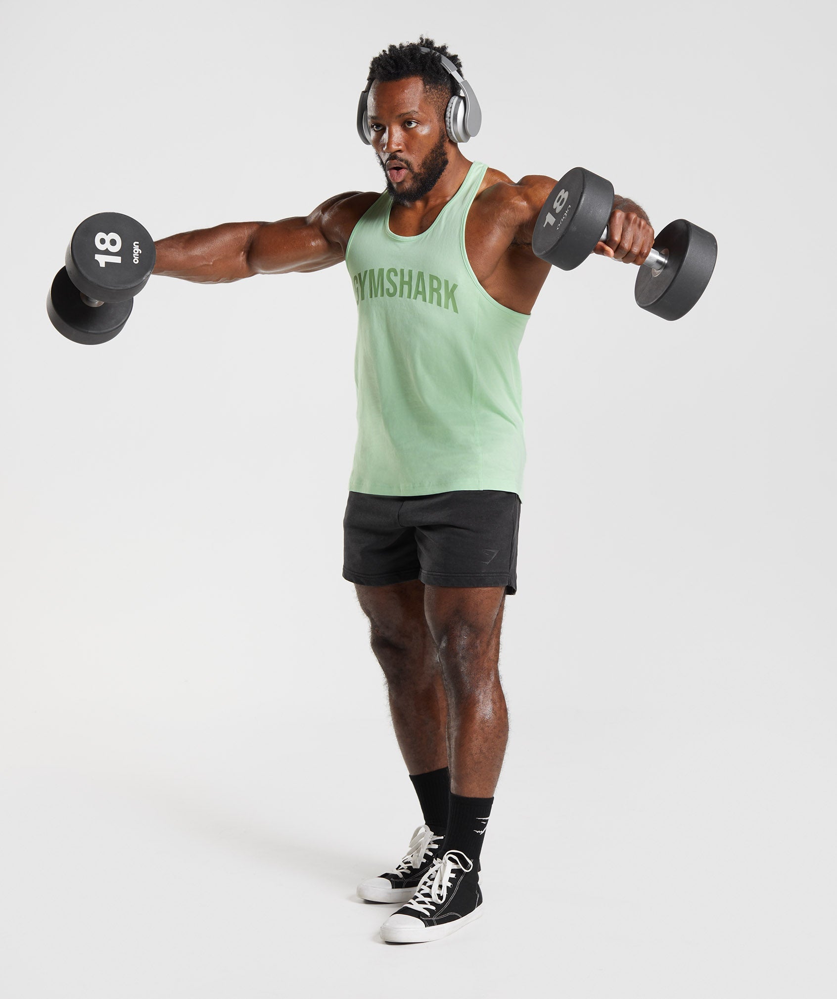 Chalecos Gymshark Power Stringer Hombre Verde | 4681950-GM