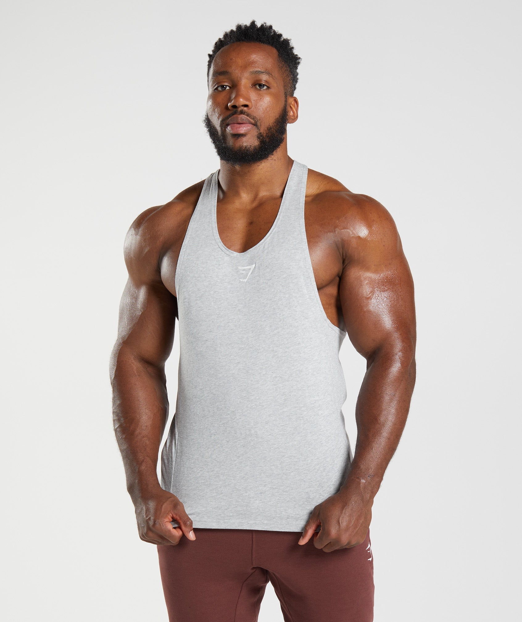 Chalecos Gymshark React Stringer Hombre Gris Claro | 0126395-GM