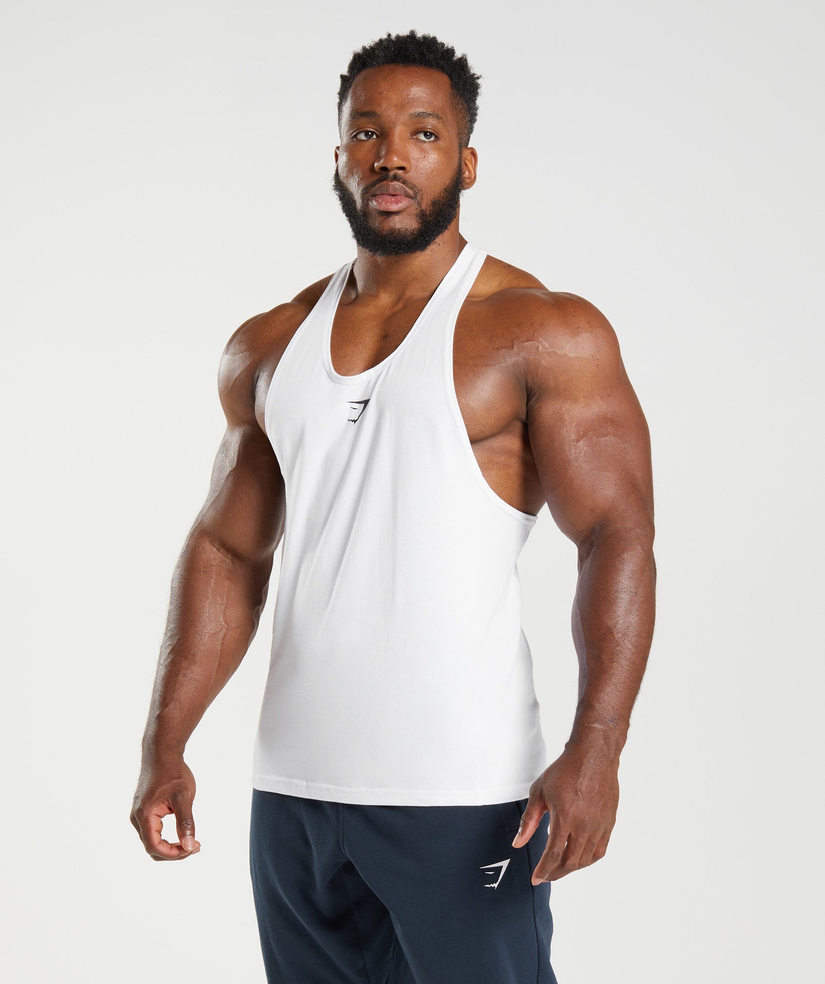 Chalecos Gymshark React Stringer Hombre Blancas | 2317684-QH