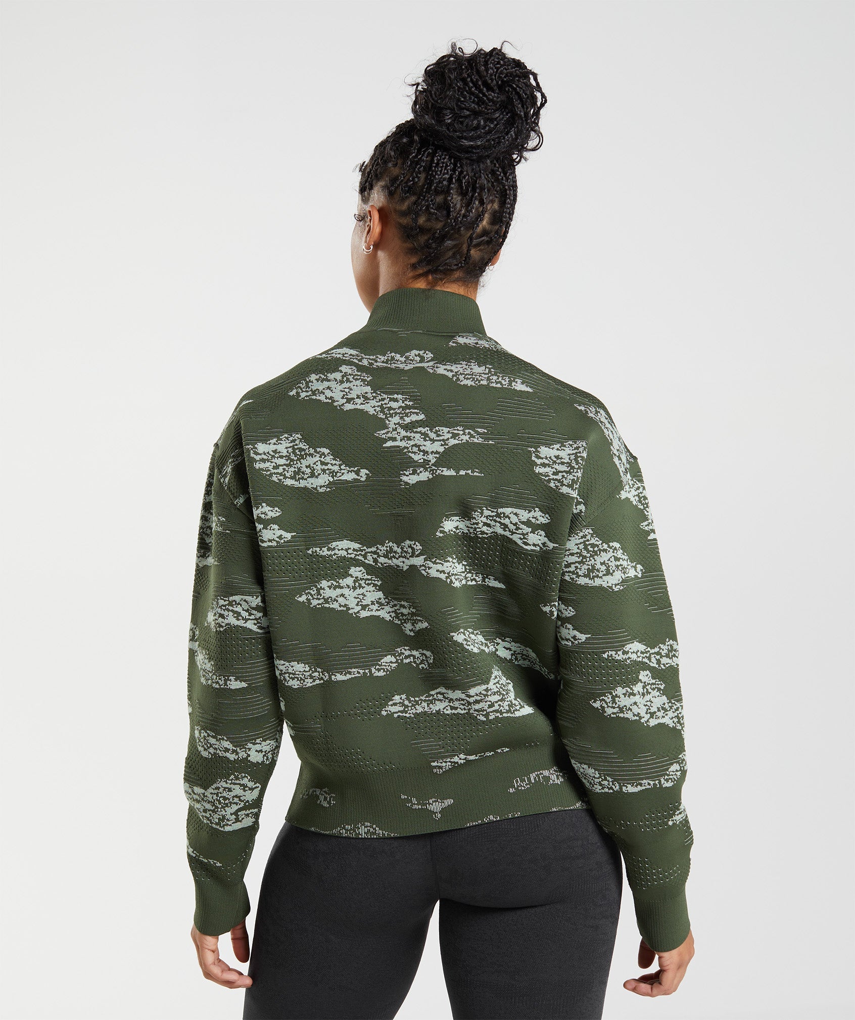 Chaquetas Gymshark Adapt Camo Seamless Pista Mujer Verde Oliva Verde | 2594108-BH