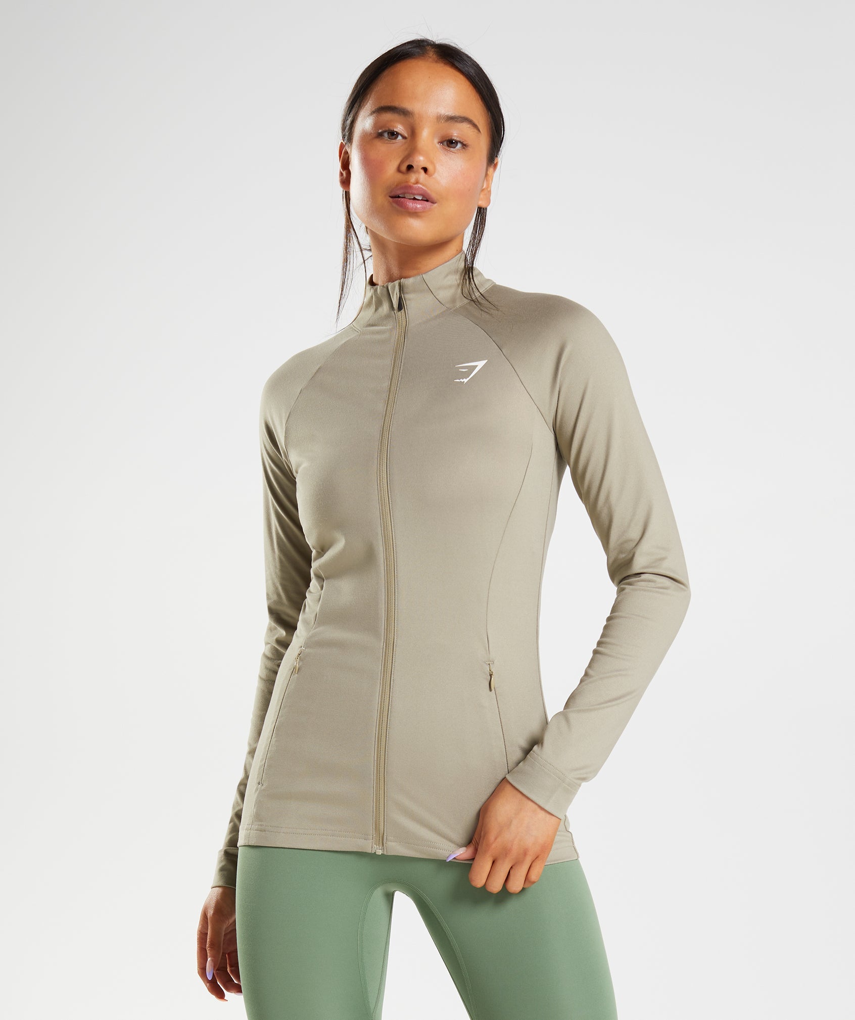 Chaquetas Gymshark Entrenamiento Zip Up Mujer Marrones | 9056271-AK