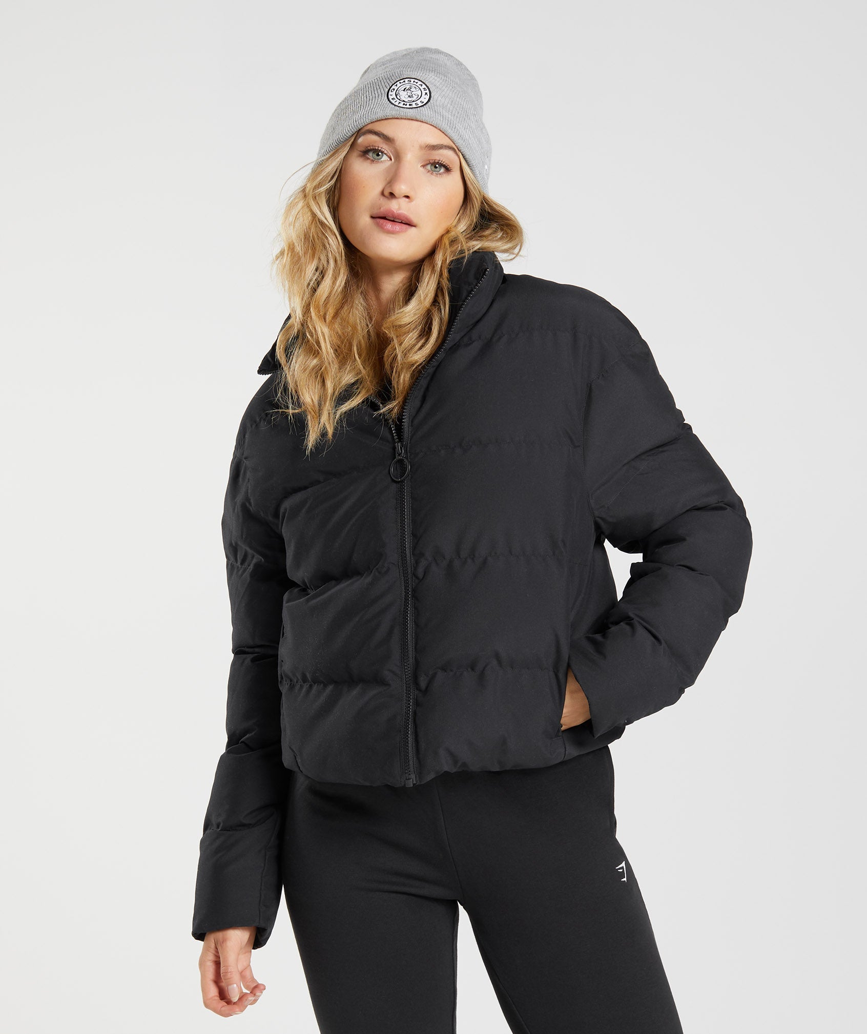 Chaquetas Gymshark Puffer Mujer Negras | 3467180-EY