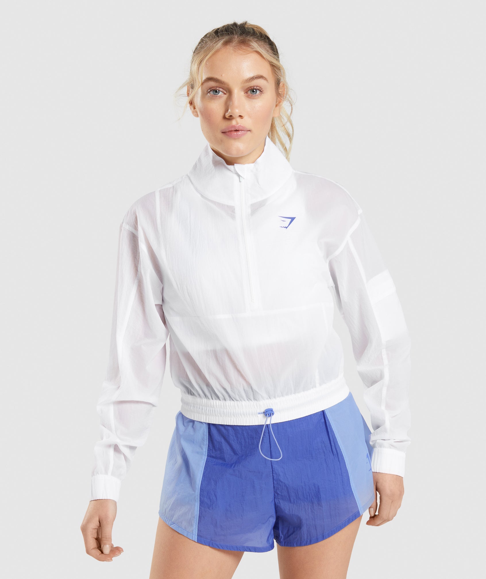 Chaquetas Gymshark Pulse Woven Mujer Blancas | 1574396-XF