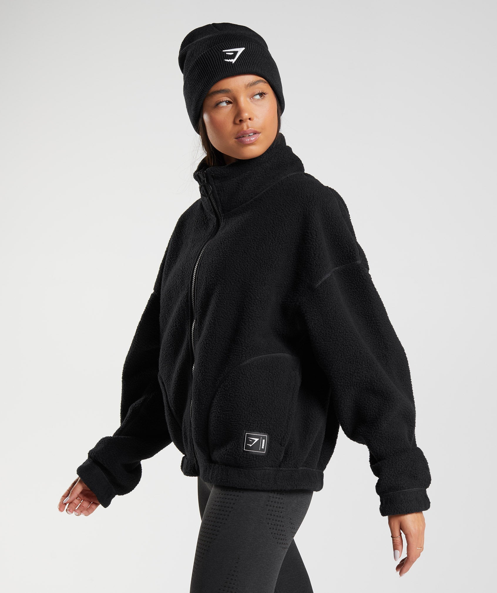 Chaquetas Gymshark Sherpa Mujer Negras | 1860247-PG