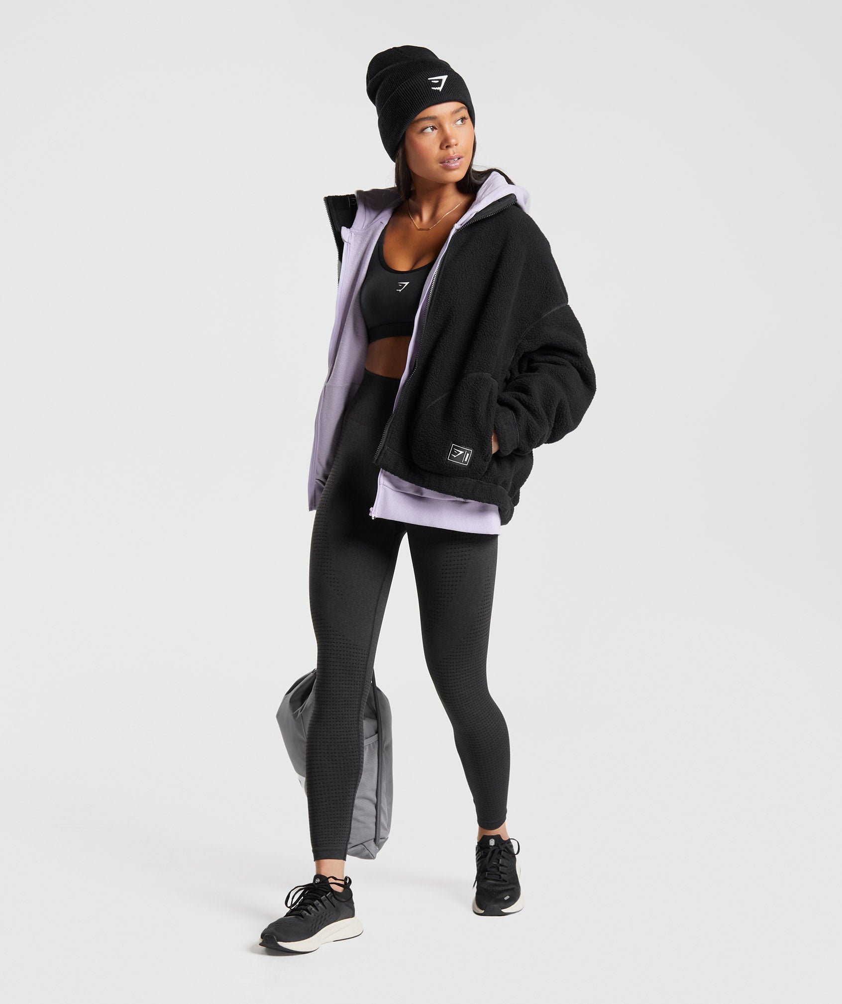 Chaquetas Gymshark Sherpa Mujer Negras | 1860247-PG