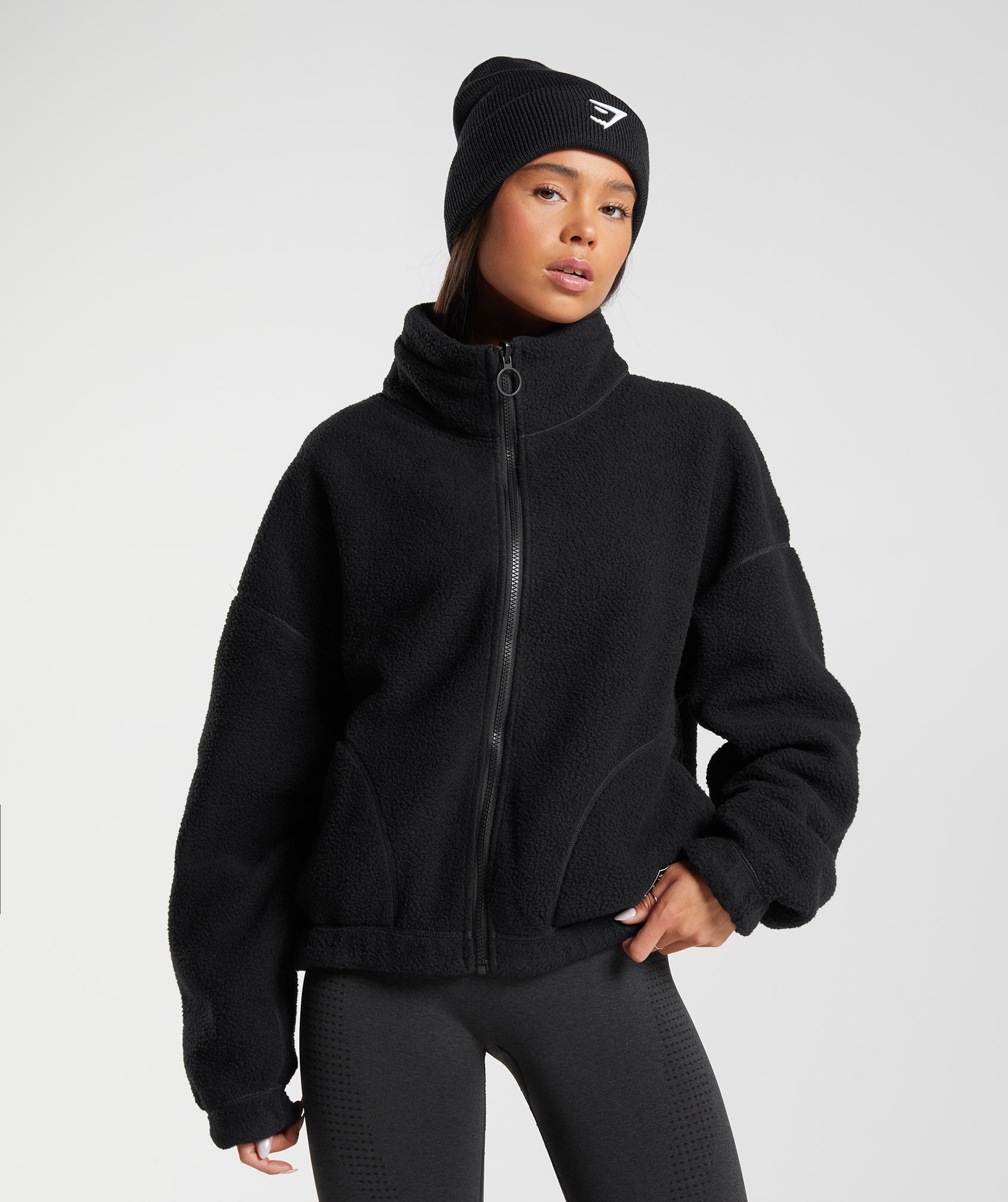 Chaquetas Gymshark Sherpa Mujer Negras | 1860247-PG