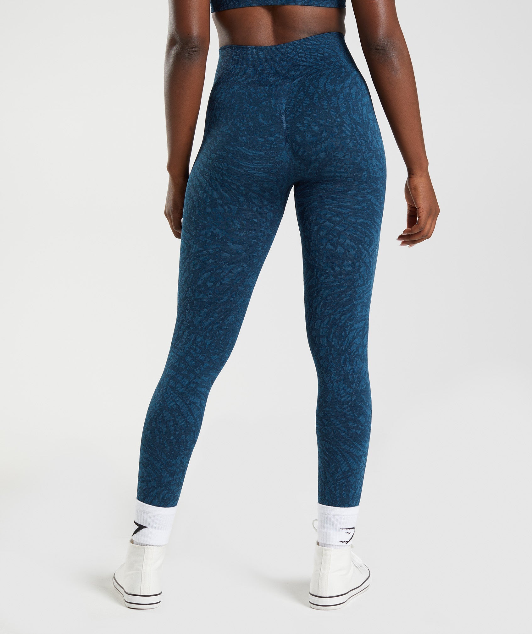 Leggins Gymshark Adapt Animal Seamless Mujer Azul Marino | 4192763-LE