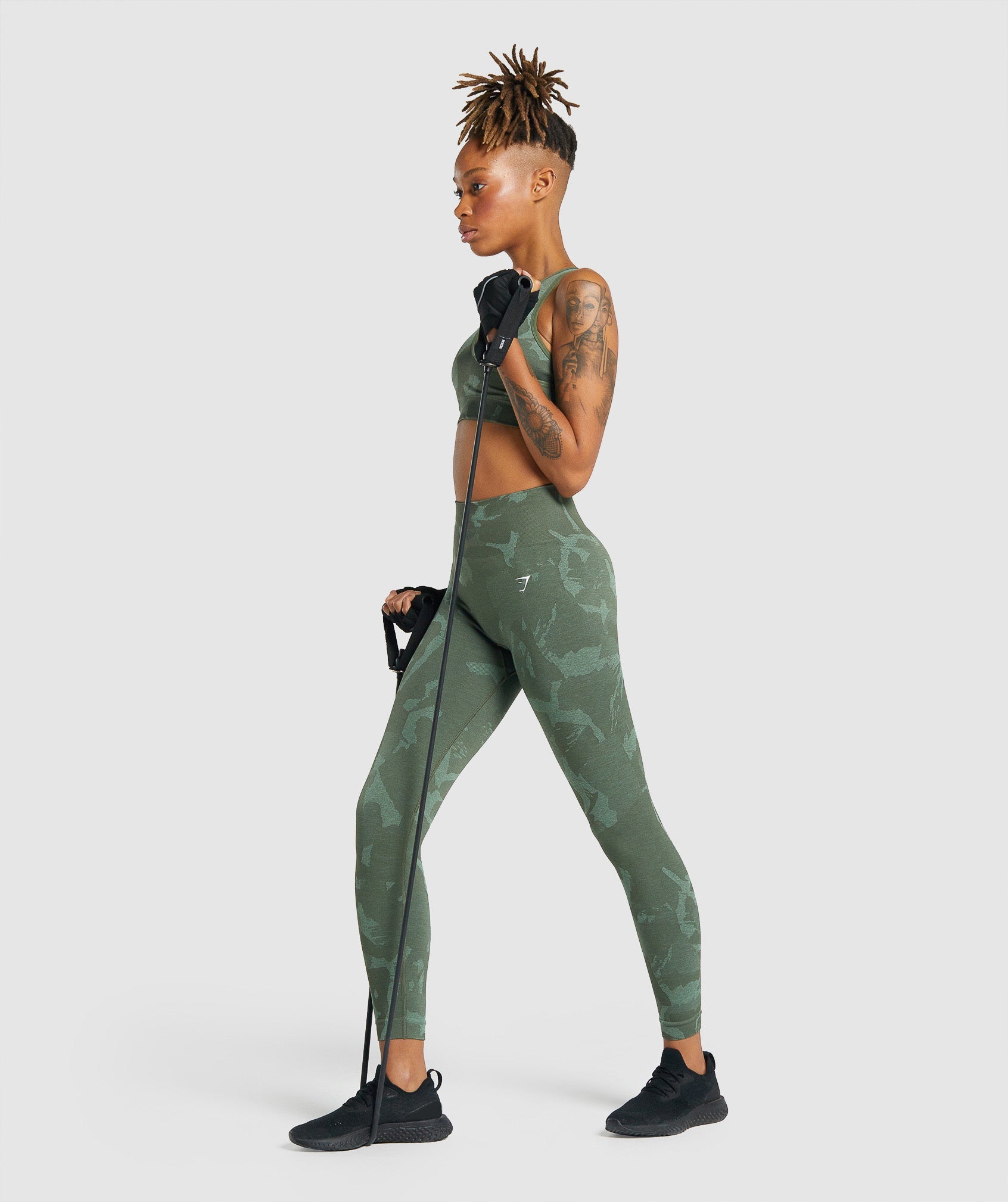 Leggins Gymshark Adapt Camo Seamless Mujer Verde | 9057362-AG