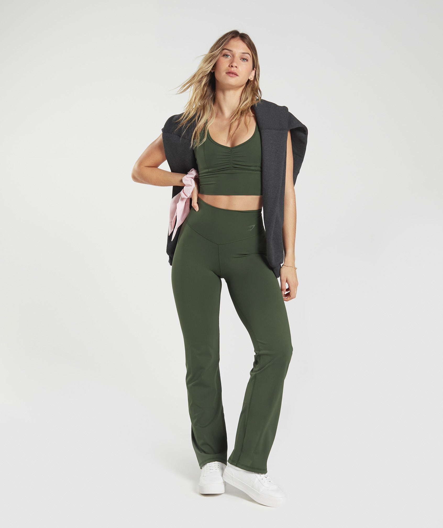 Leggins Gymshark Elevate Flared Mujer Verde Oliva | 1470965-GJ