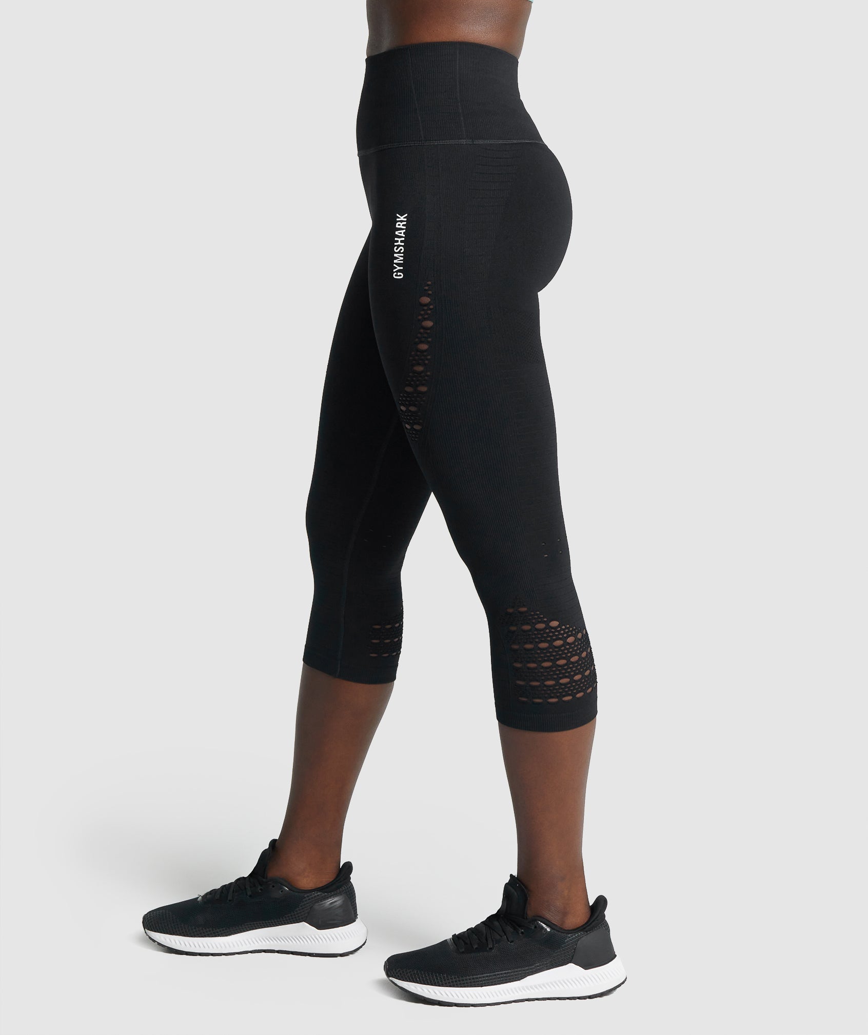 Leggins Gymshark Energy Seamless Cropped Mujer Negras | 9458123-RM