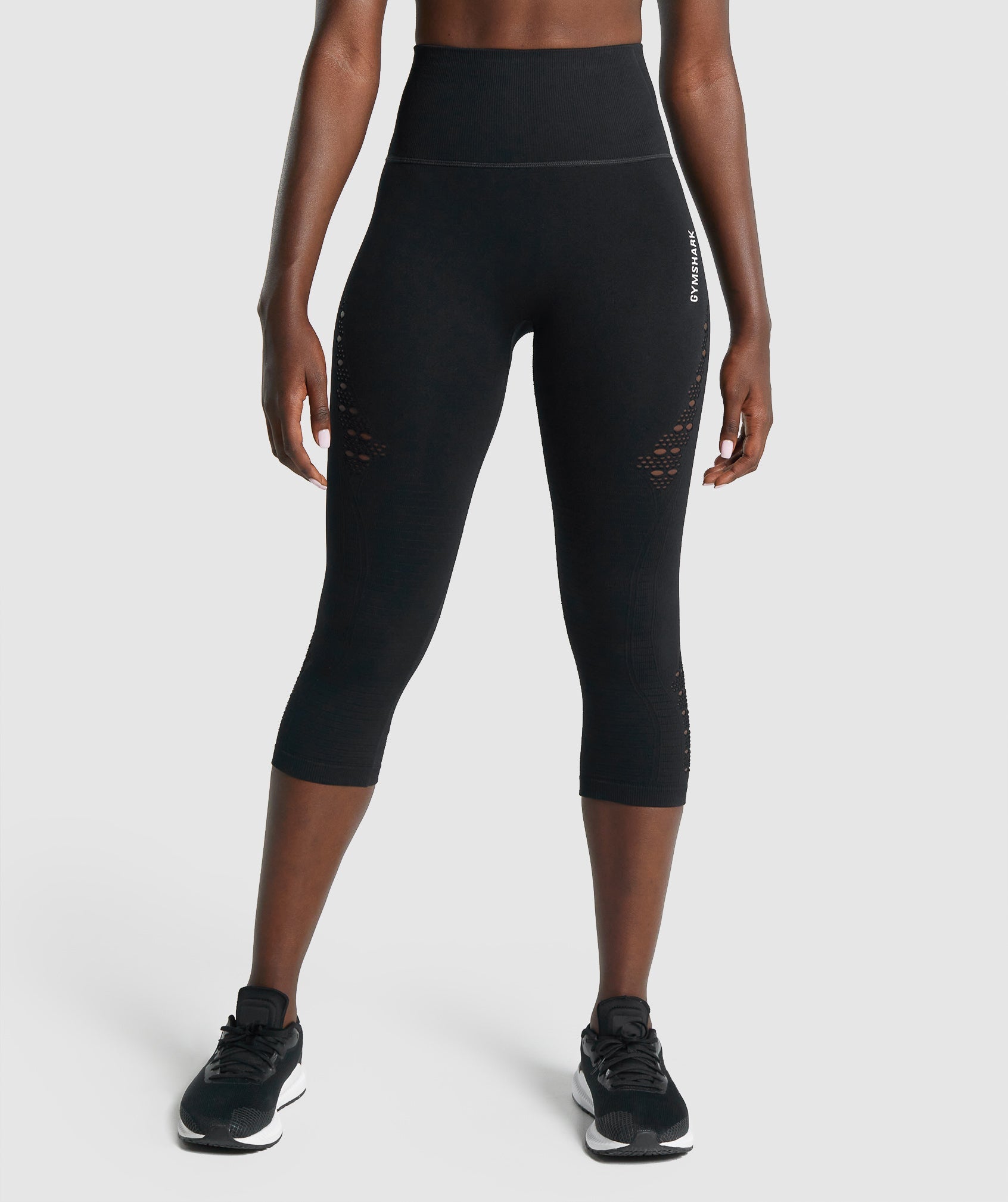 Leggins Gymshark Energy Seamless Cropped Mujer Negras | 9458123-RM