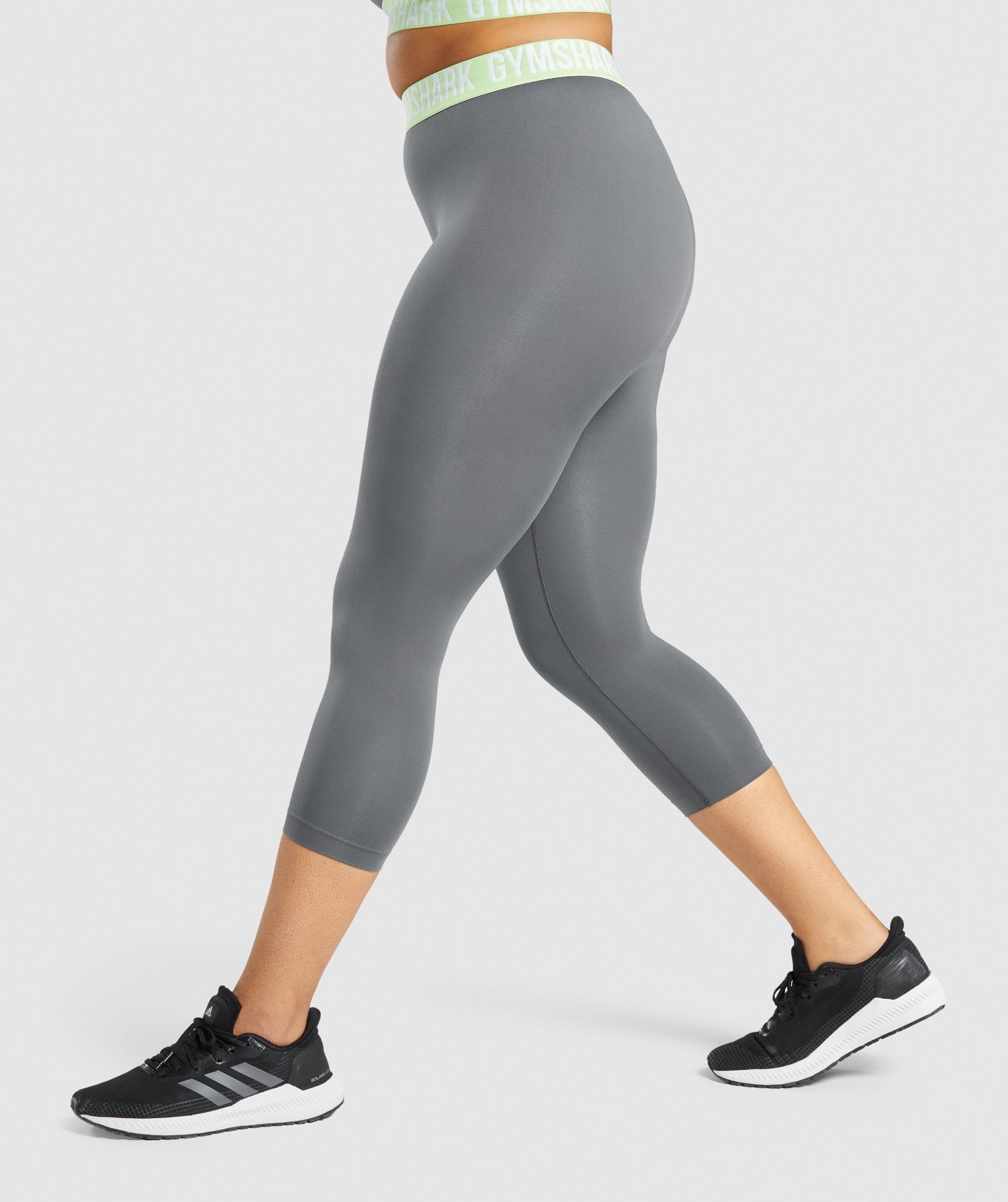 Leggins Gymshark Fit Seamless Cropped Mujer Gris | 9327546-FI