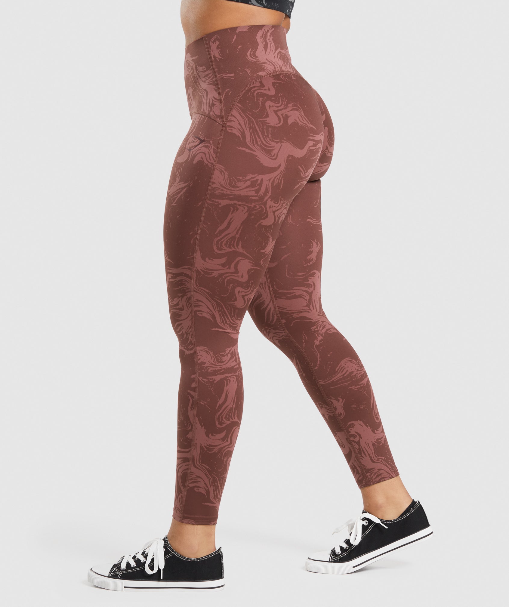 Leggins Gymshark GS Power High Rise Mujer Rosas Marrones | 9856401-ZC