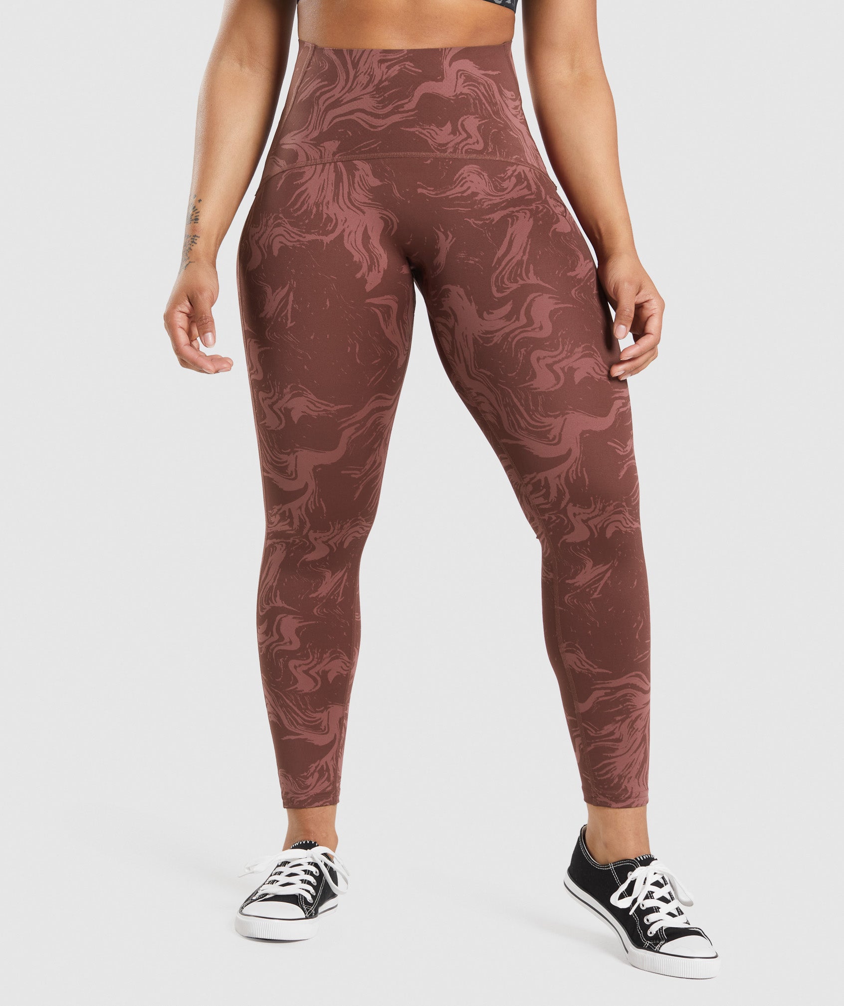 Leggins Gymshark GS Power High Rise Mujer Rosas Marrones | 9856401-ZC