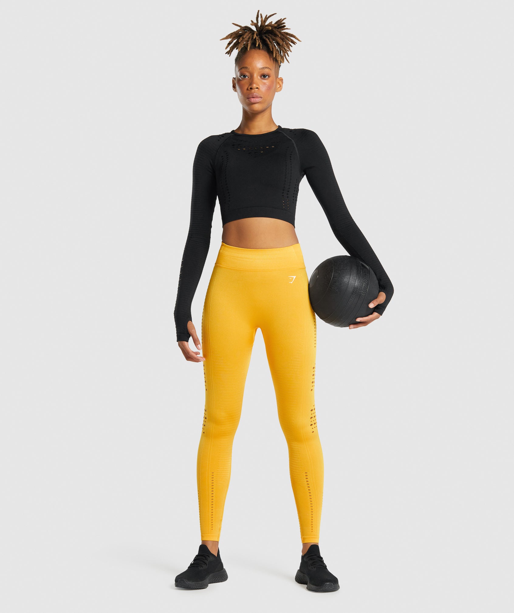 Leggins Gymshark Glow Seamless Tights Mujer Amarillo | 4051682-MT