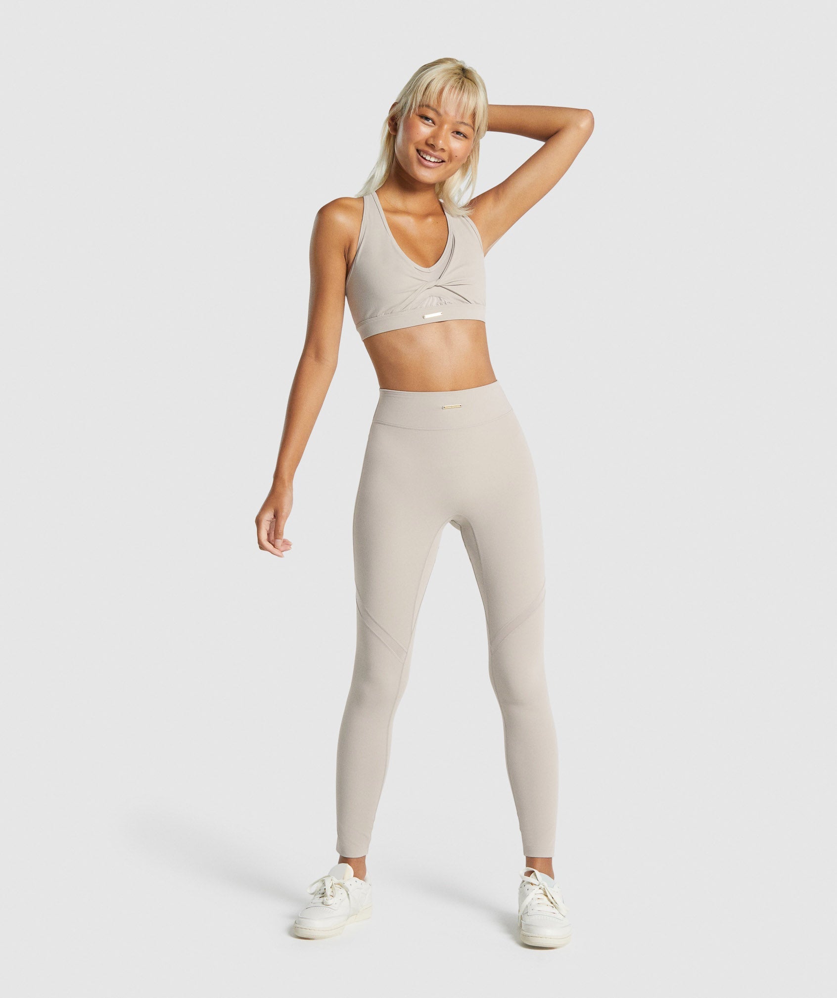 Leggins Gymshark Whitney Mesh Mujer Beige | 3942865-HC