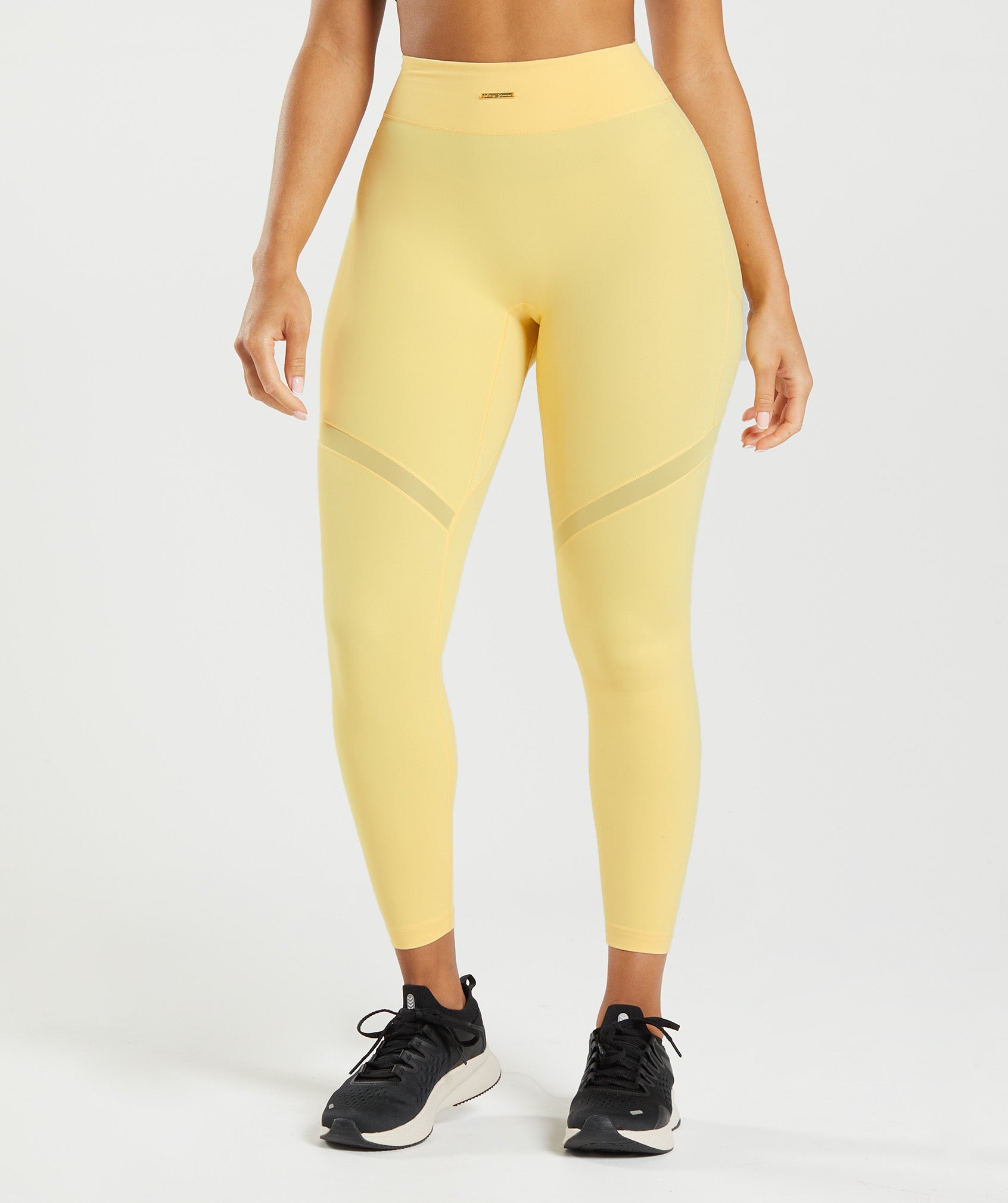 Leggins Gymshark Whitney Mesh Mujer Limón | 3751982-KD