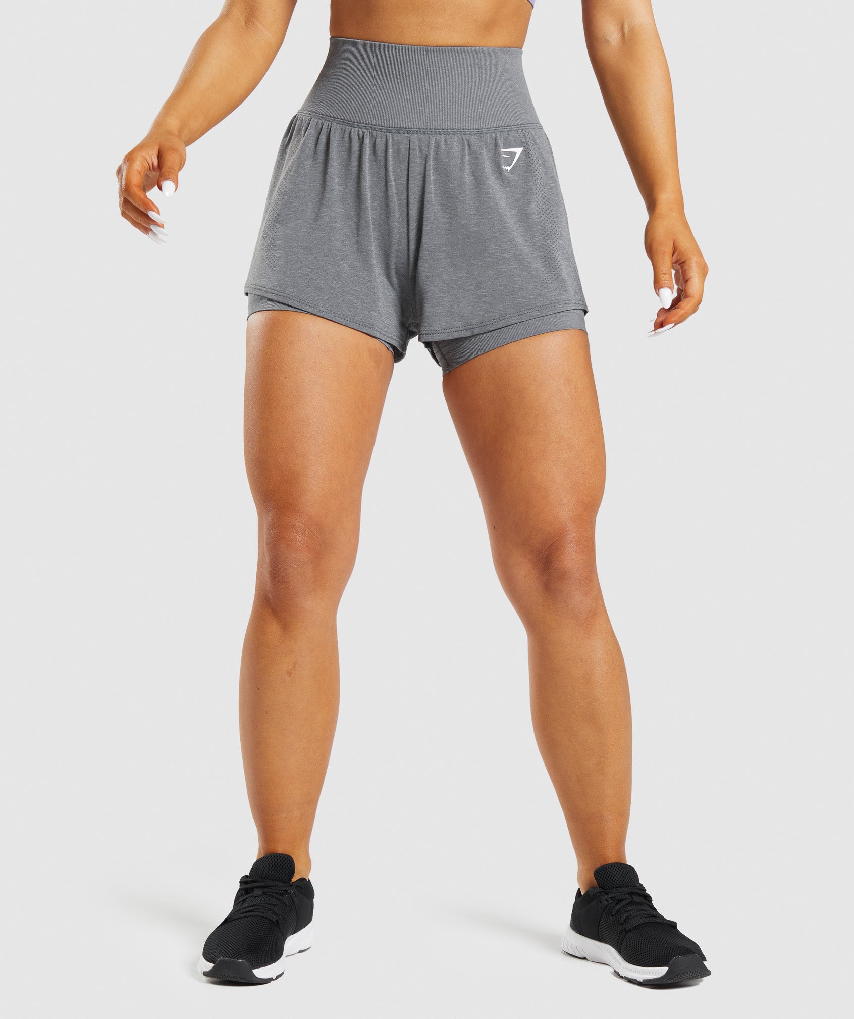 Pantalones Cortos Gymshark Vital Seamless 2.0 2-in-1 Mujer Gris | 5940671-OH