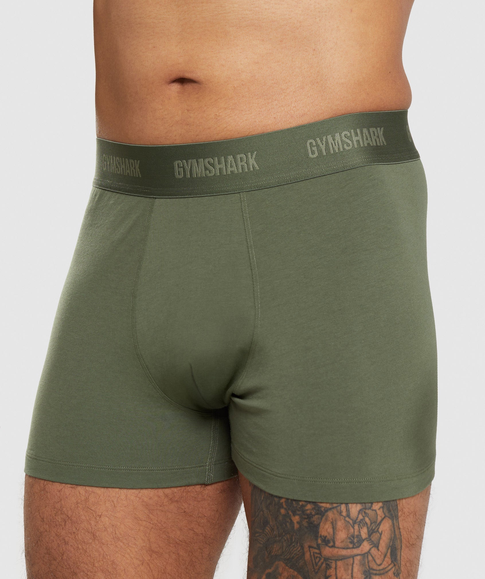 Ropa Interior Gymshark Boxers 2pk Hombre Verde Oliva Azul Marino | 5403816-UA