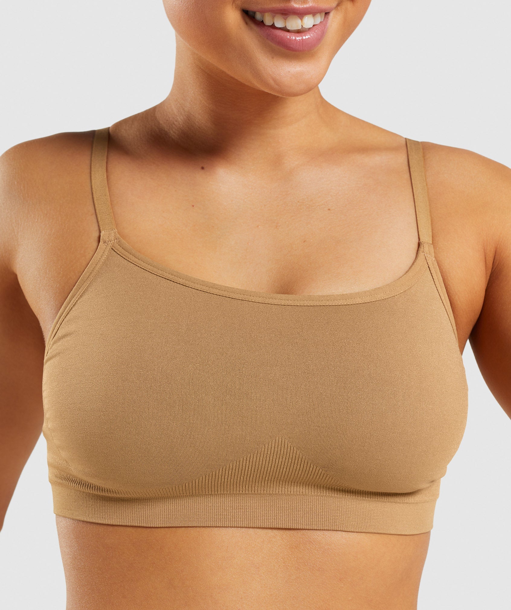 Ropa Interior Gymshark Seamless Scoop Neck Mujer Marrones Claro | 4853162-YI