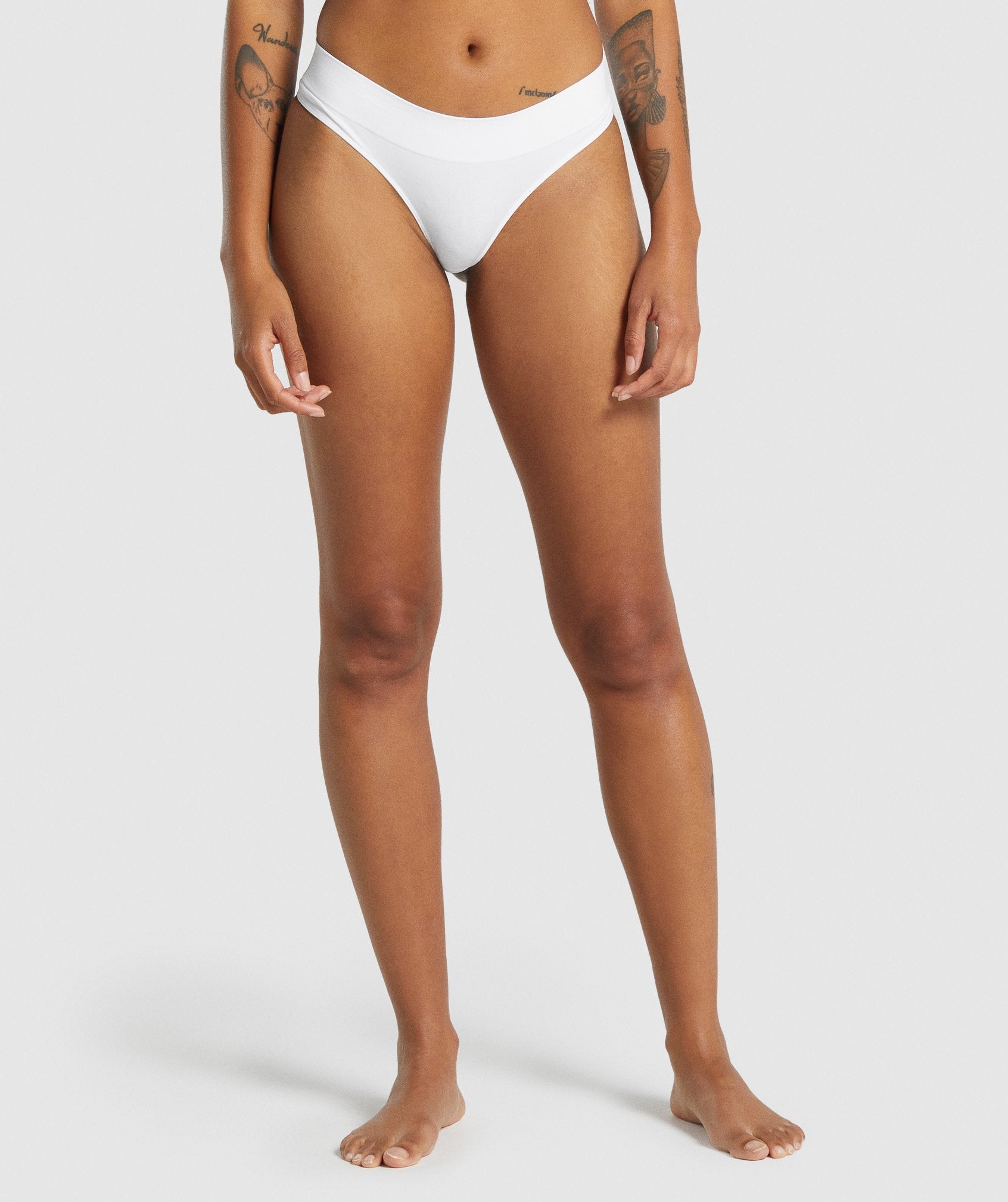 Ropa Interior Gymshark Seamless Tanga Mujer Blancas | 4918302-FO