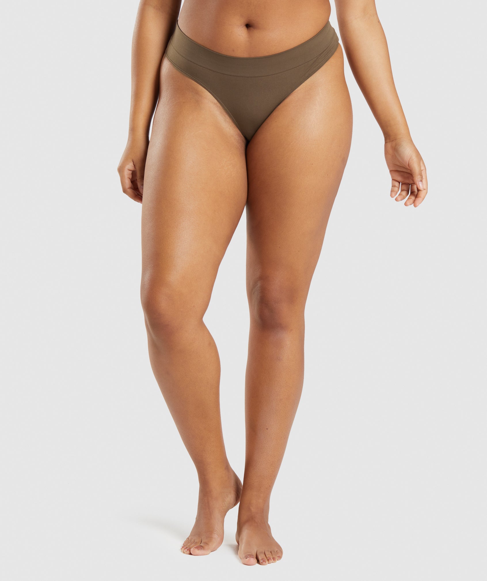 Ropa Interior Gymshark Seamless Tanga Mujer Marrones | 8593026-LK