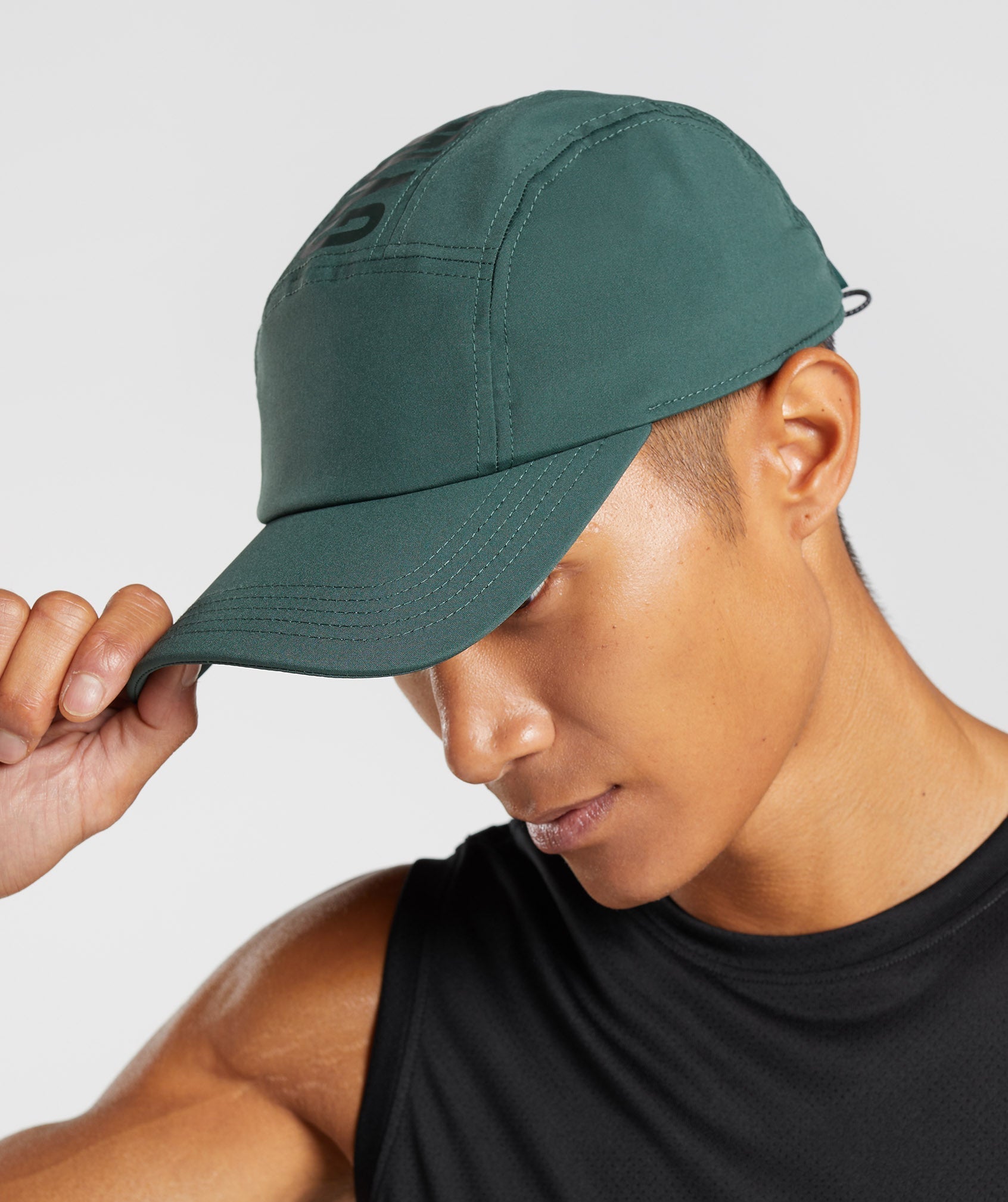 Sombreros Gymshark Logo 5 Panel Hombre Obsidian Verde | 3854162-GE