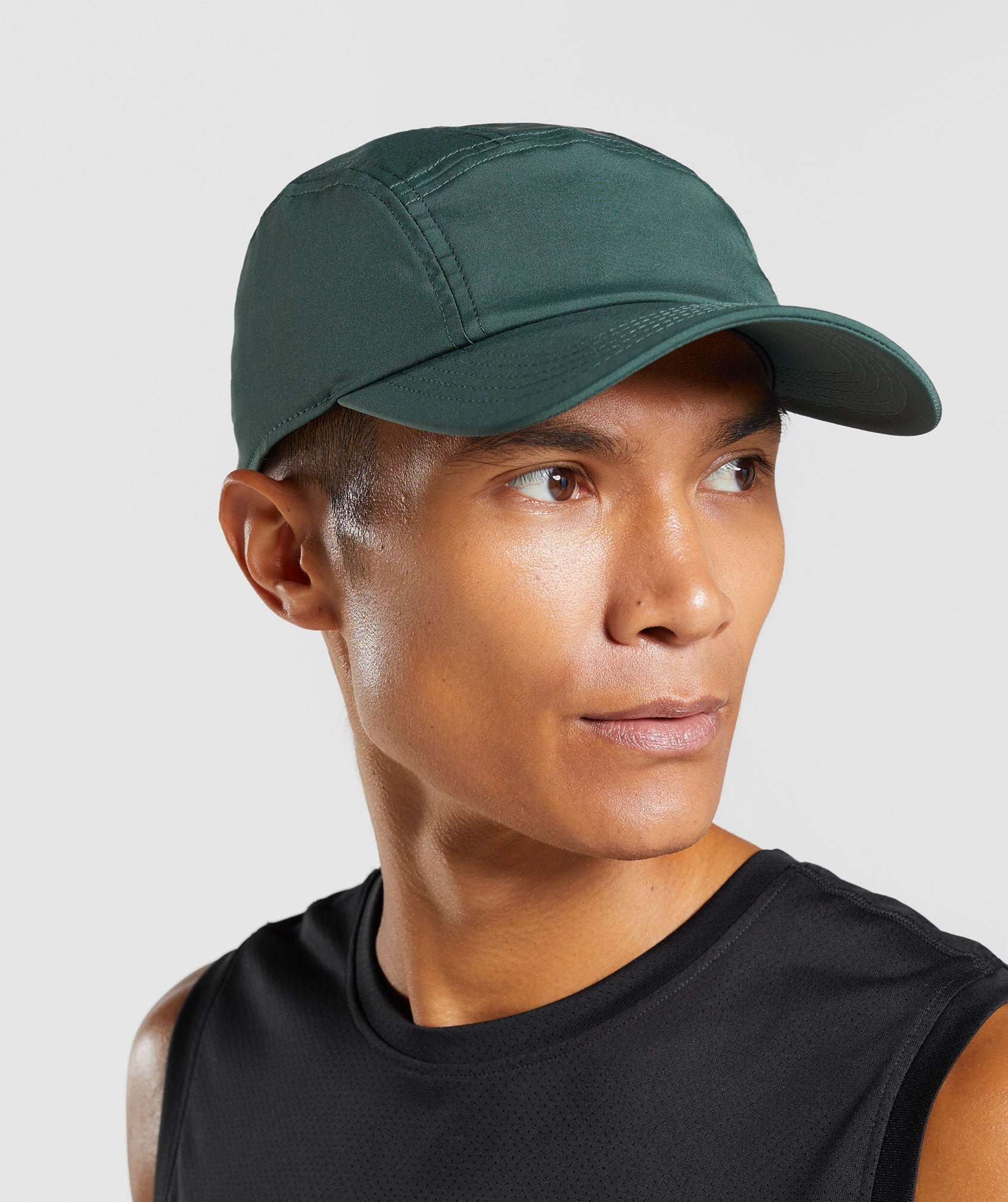 Sombreros Gymshark Logo 5 Panel Hombre Obsidian Verde | 3854162-GE