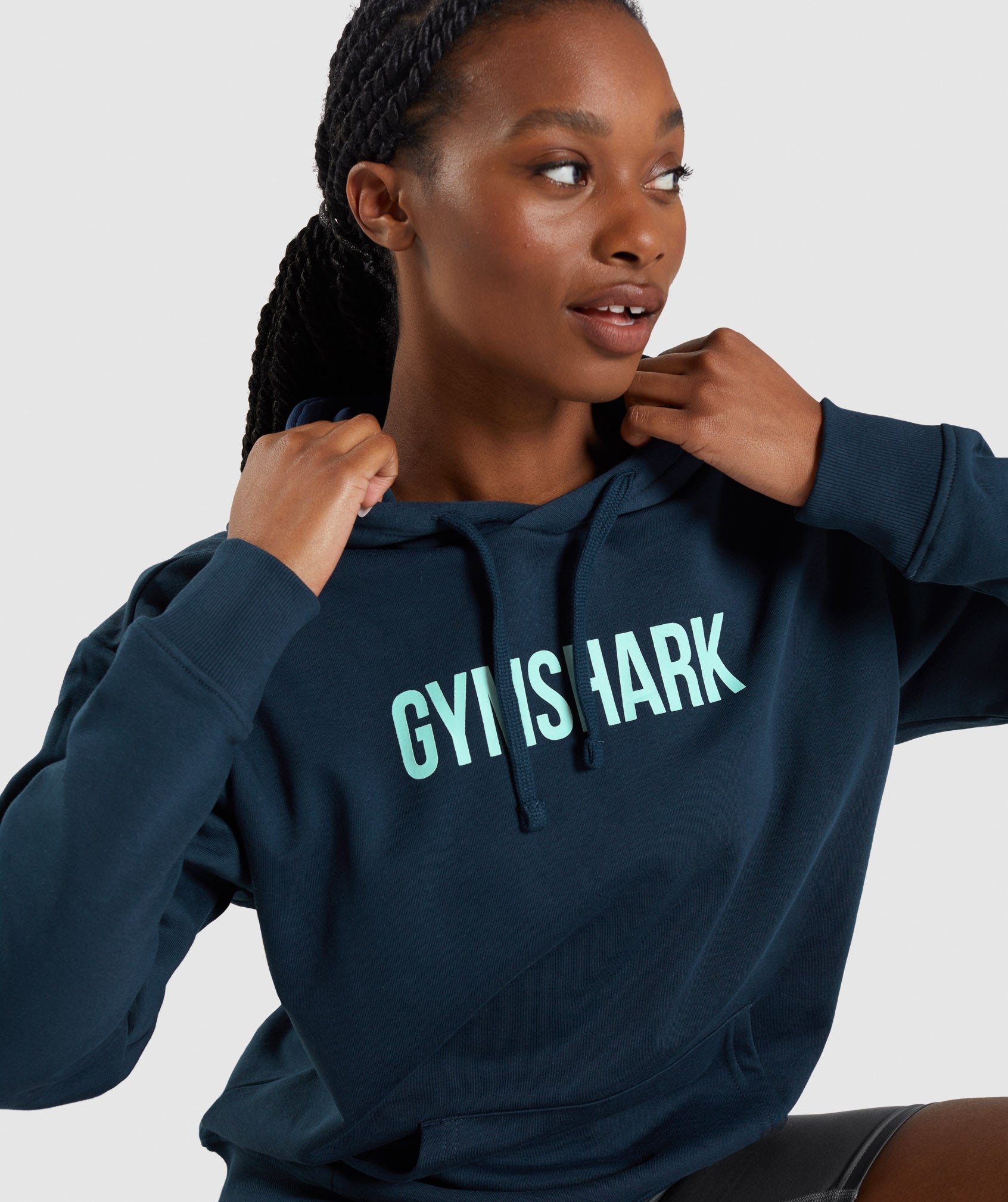 Sudadera Con Capucha Gymshark Apollo Oversized Mujer Azul Marino | 8309427-NV