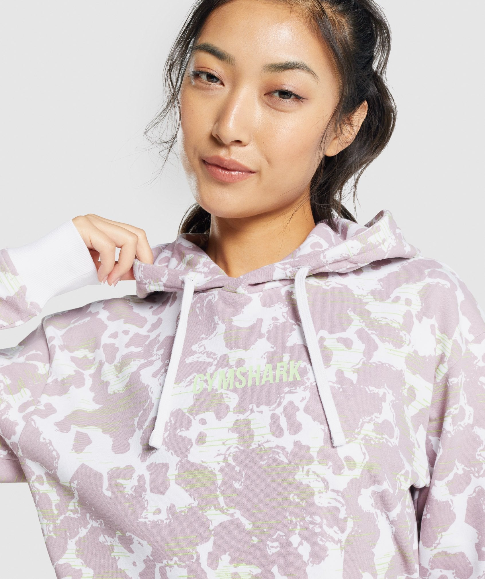 Sudadera Con Capucha Gymshark Camo Estampadas Oversized Mujer Blancas Moradas | 7206981-KP