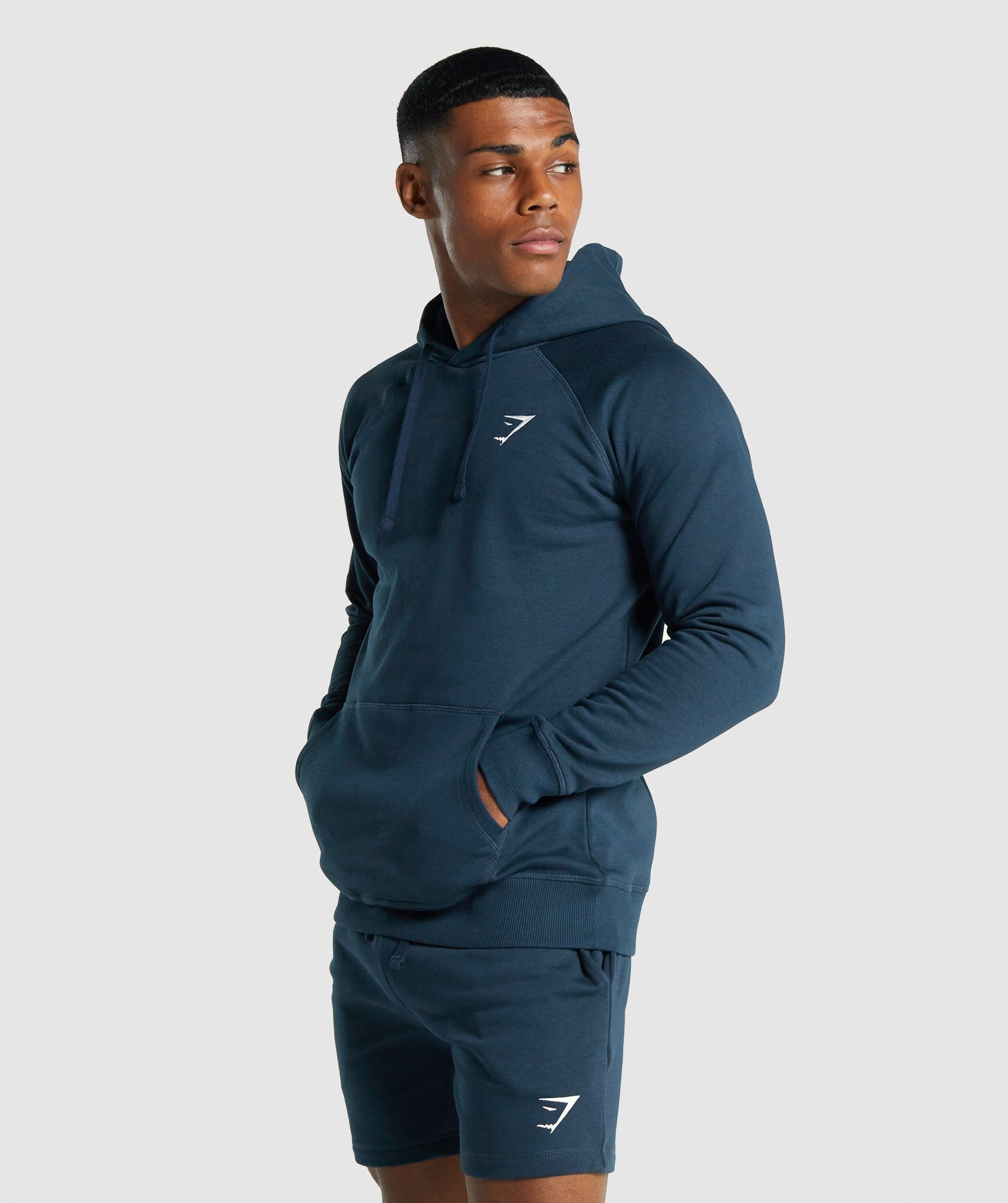 Sudadera Con Capucha Gymshark Crest Hombre Azul Marino | 7021435-LB