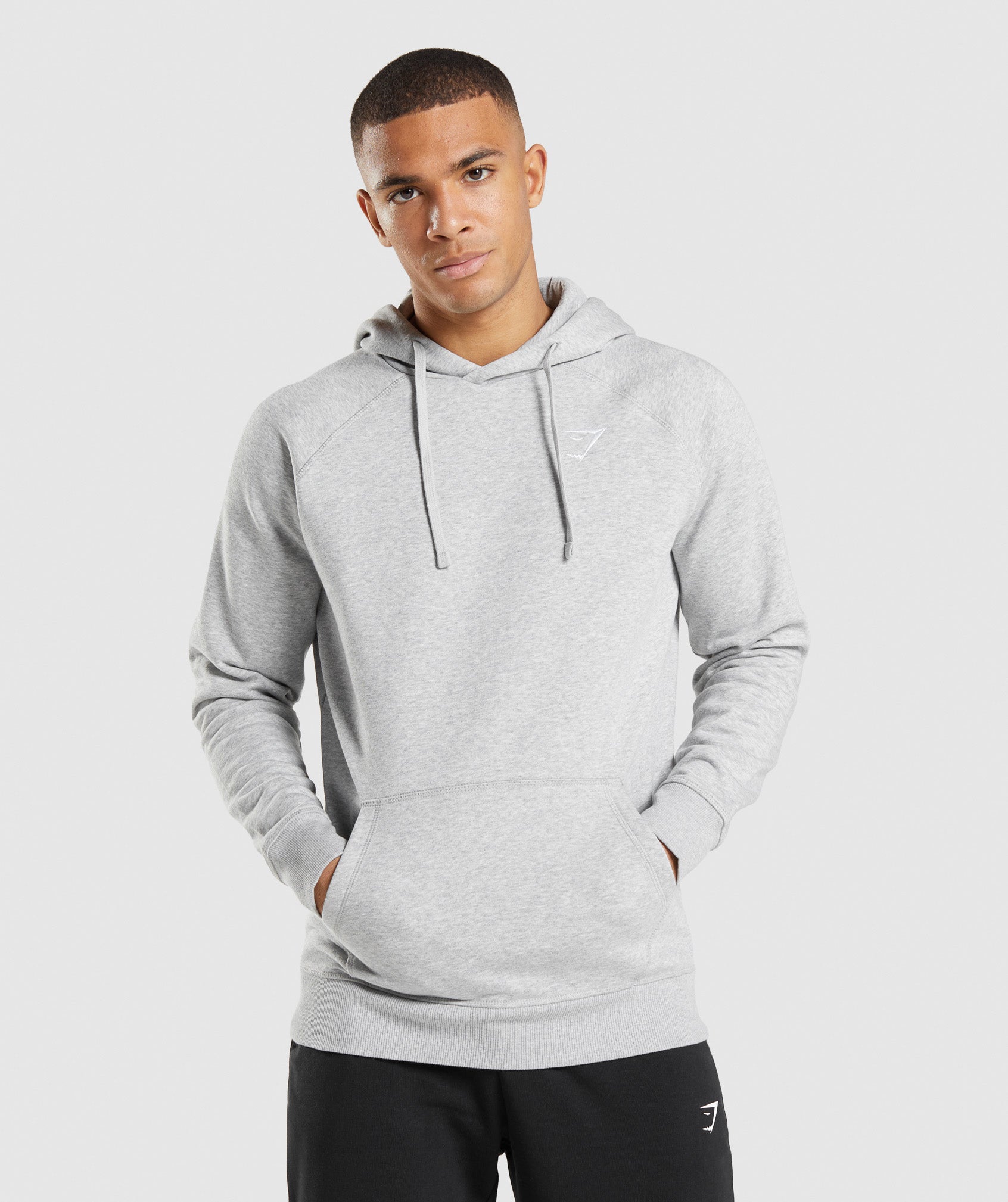 Sudadera Con Capucha Gymshark Crest Hombre Gris Claro | 8625701-DZ