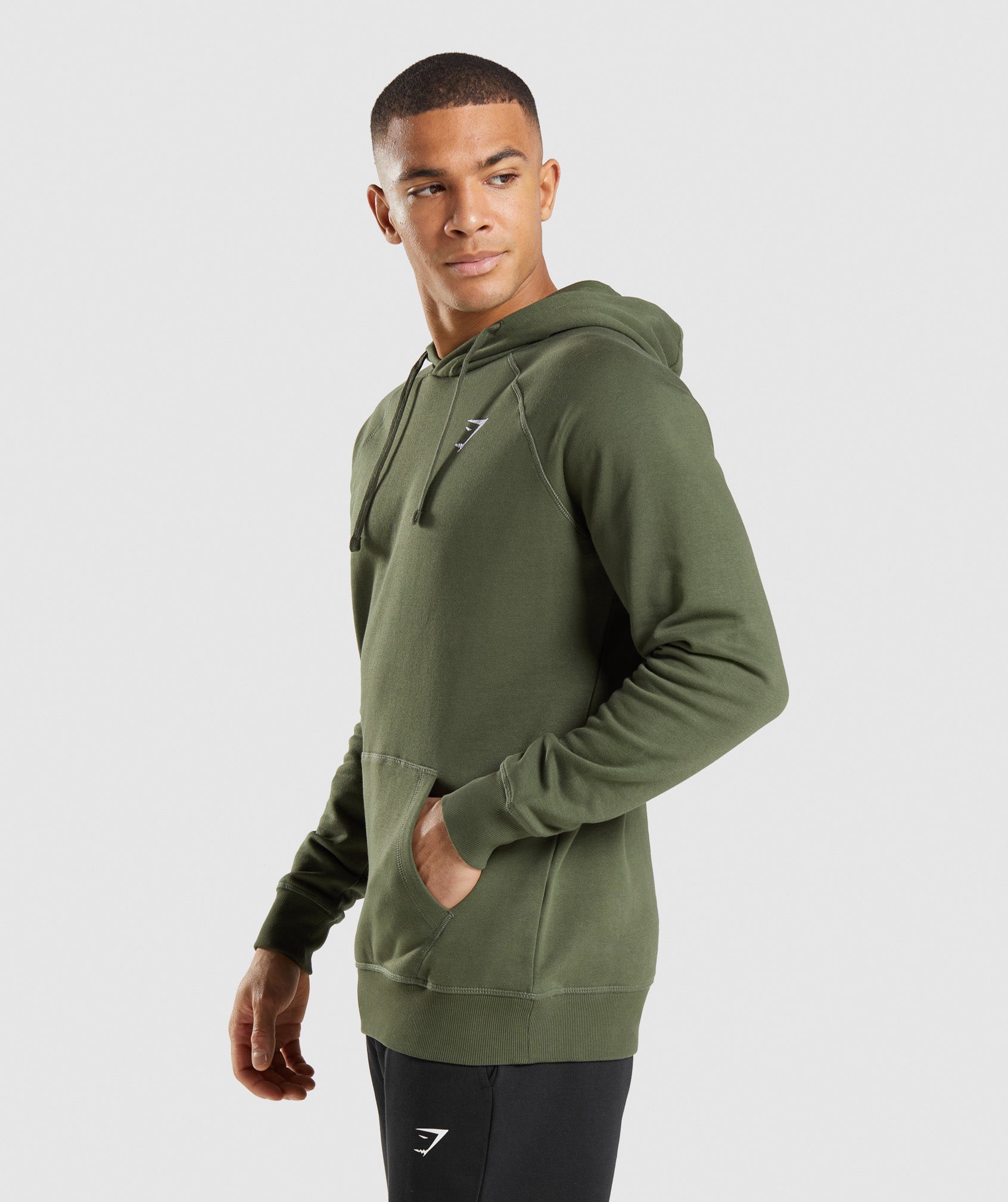 Sudadera Con Capucha Gymshark Crest Hombre Verde Oliva | 9150637-ZA