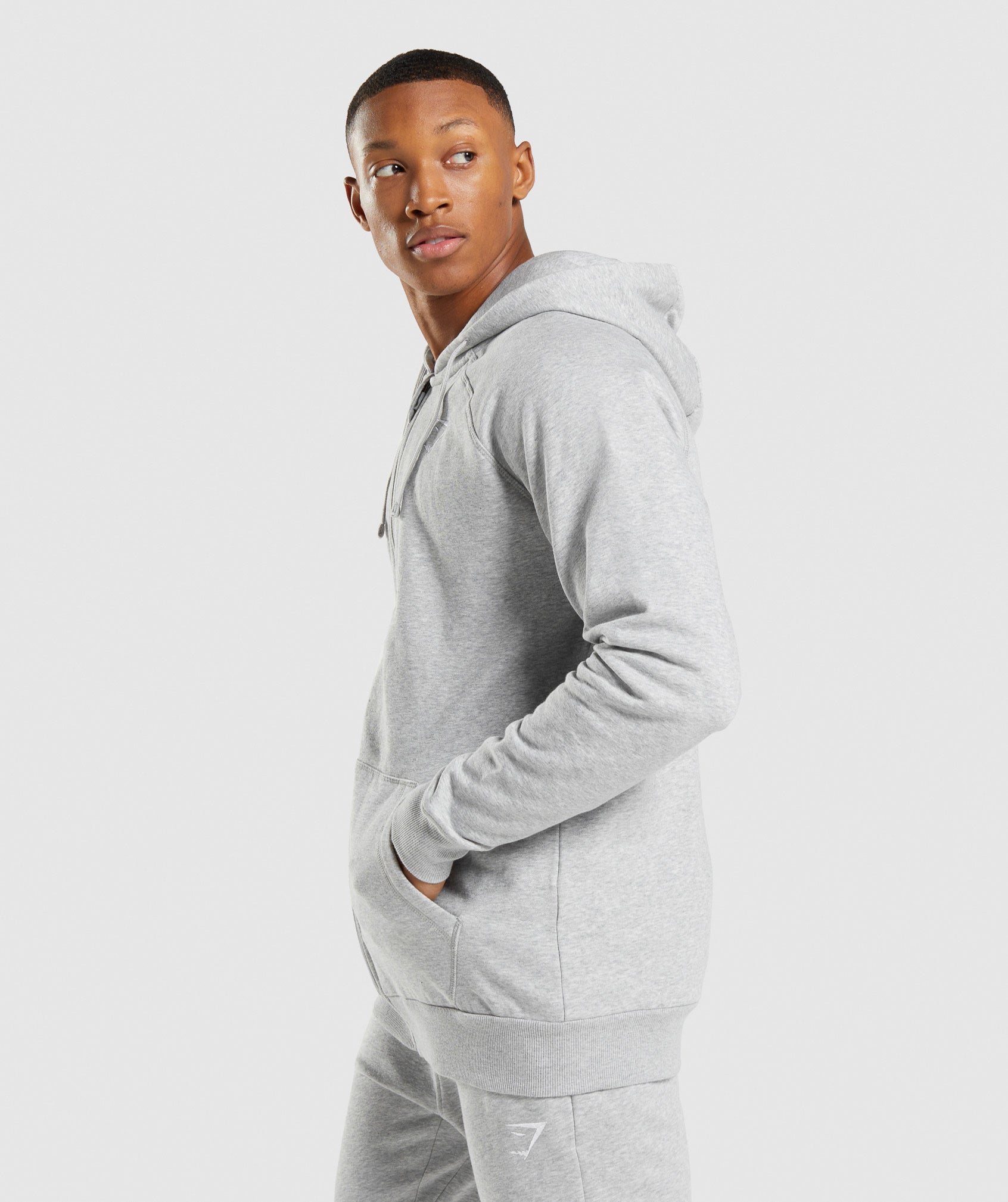 Sudadera Con Capucha Gymshark Crest Zip Up Hombre Gris Claro | 4628901-HR