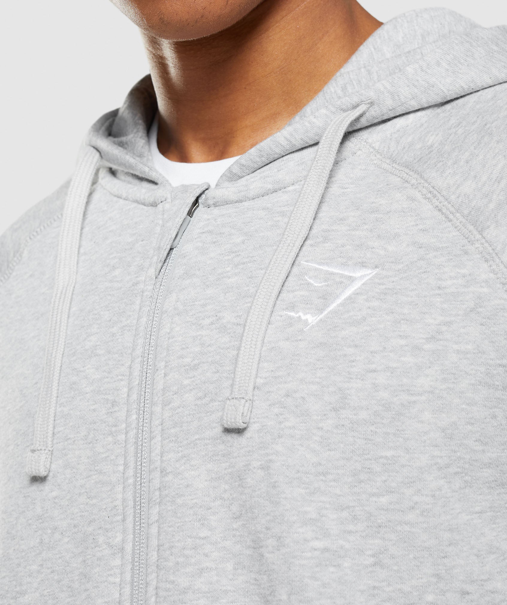 Sudadera Con Capucha Gymshark Crest Zip Up Hombre Gris Claro | 4628901-HR