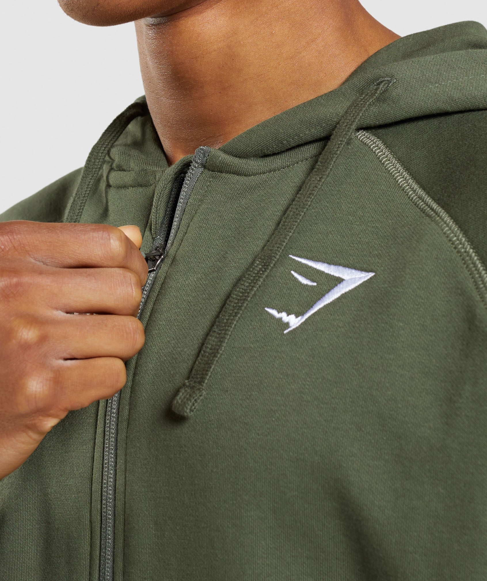 Sudadera Con Capucha Gymshark Crest Zip Up Hombre Verde Oliva | 7308924-TY