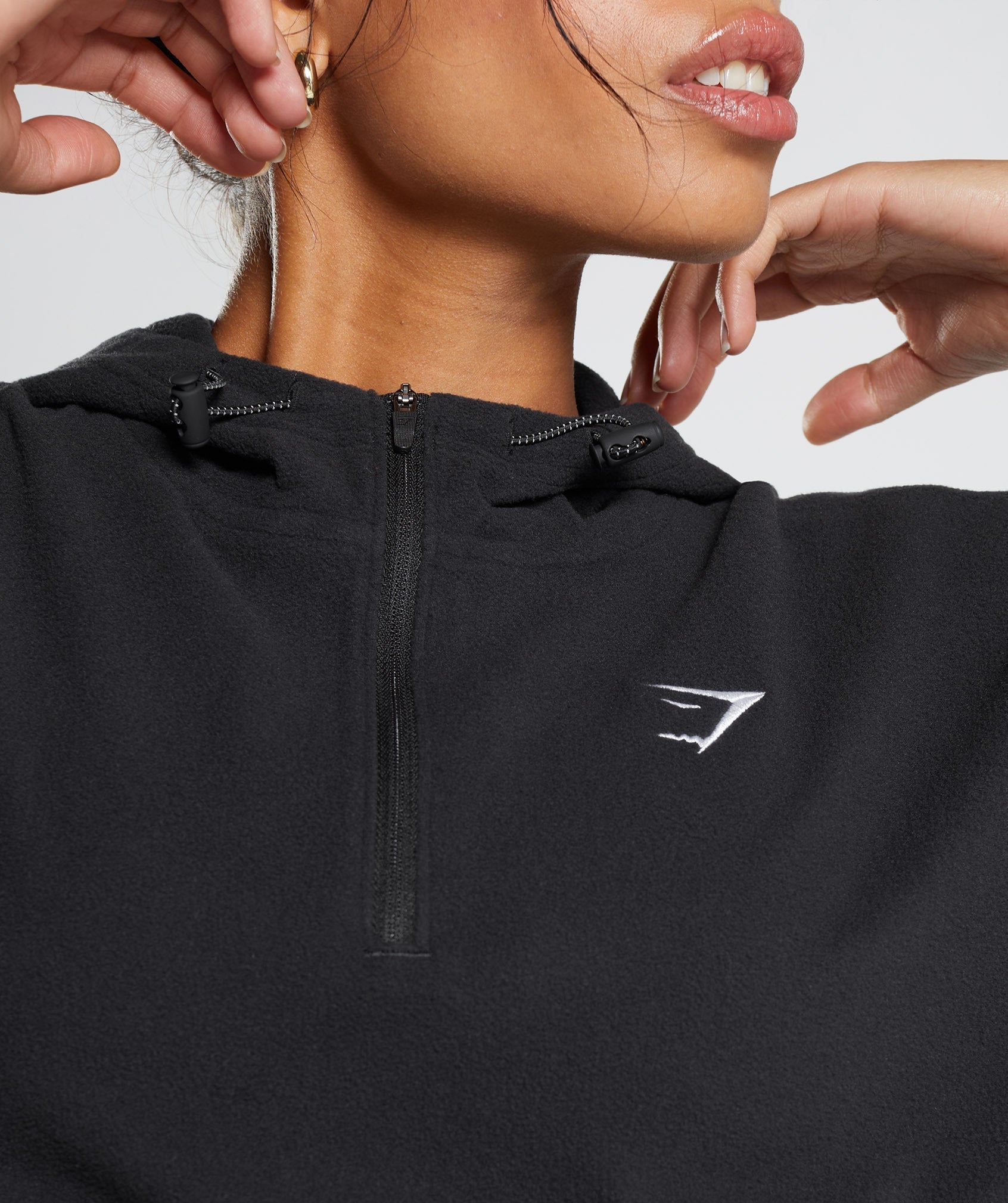 Sudadera Con Capucha Gymshark Entrenamiento Fleece 1/4 Zip Mujer Negras | 0675238-DQ