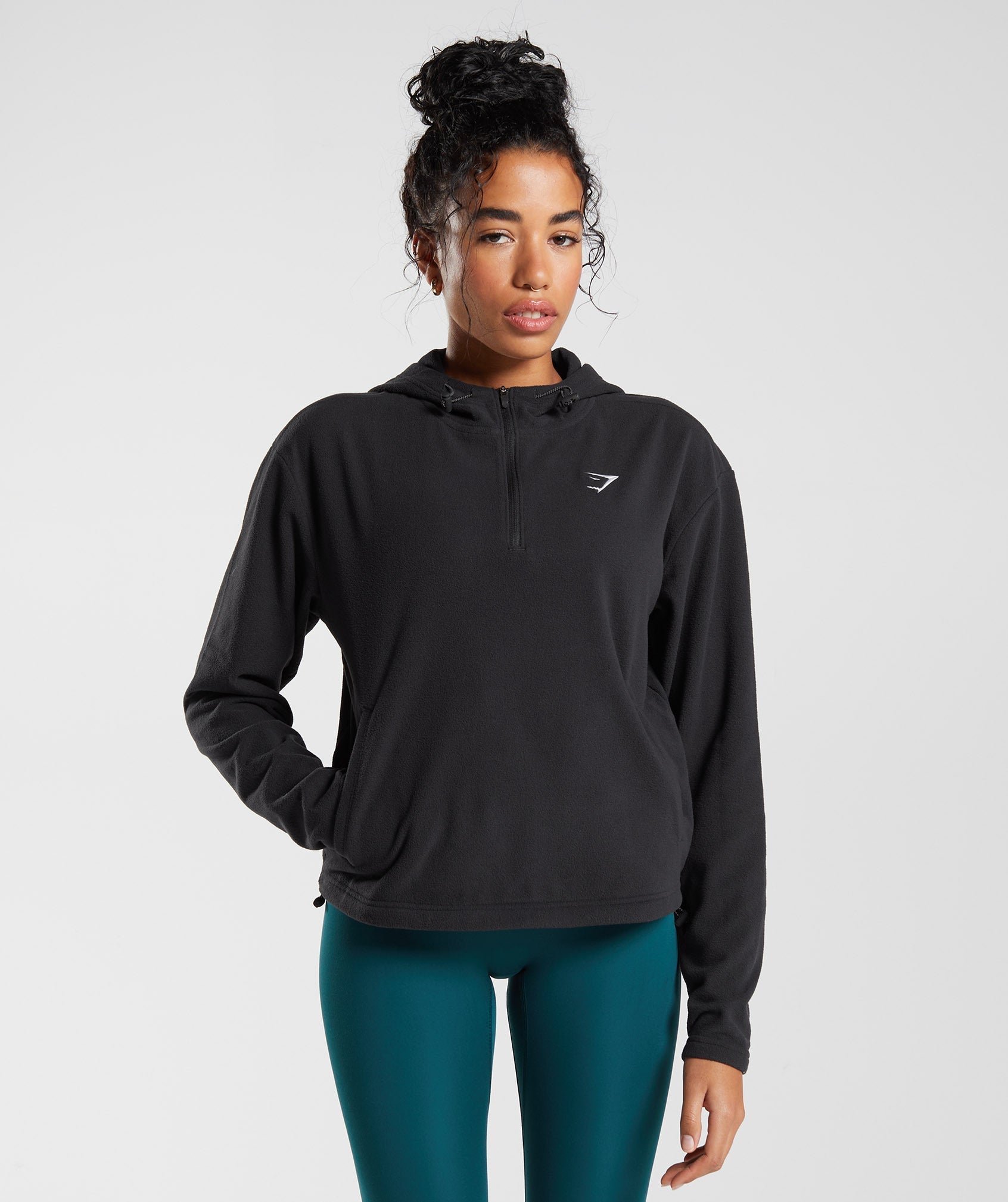 Sudadera Con Capucha Gymshark Entrenamiento Fleece 1/4 Zip Mujer Negras | 0675238-DQ