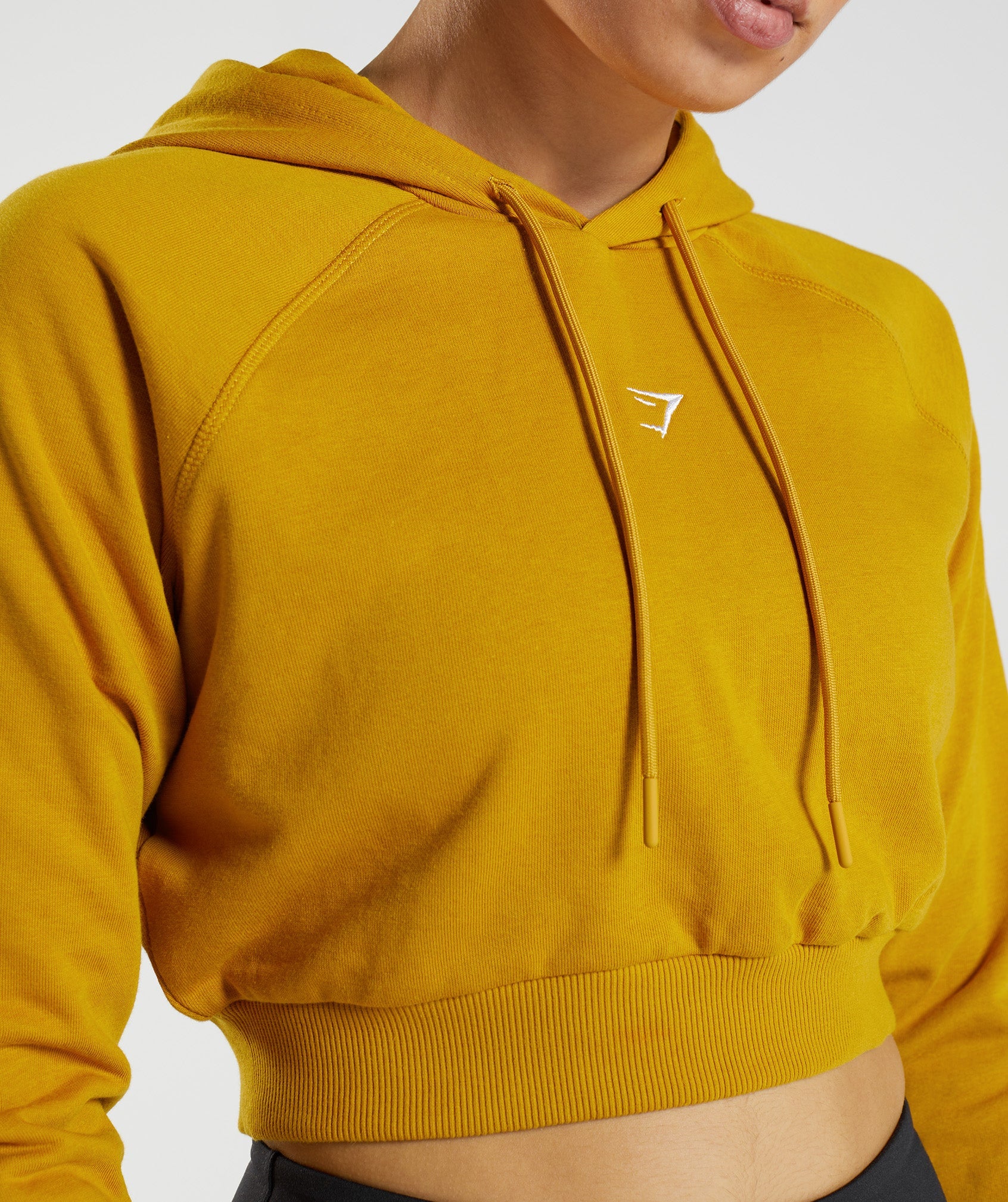 Sudadera Con Capucha Gymshark Entrenamiento Cropped Mujer Amarillo | 2143065-ZD