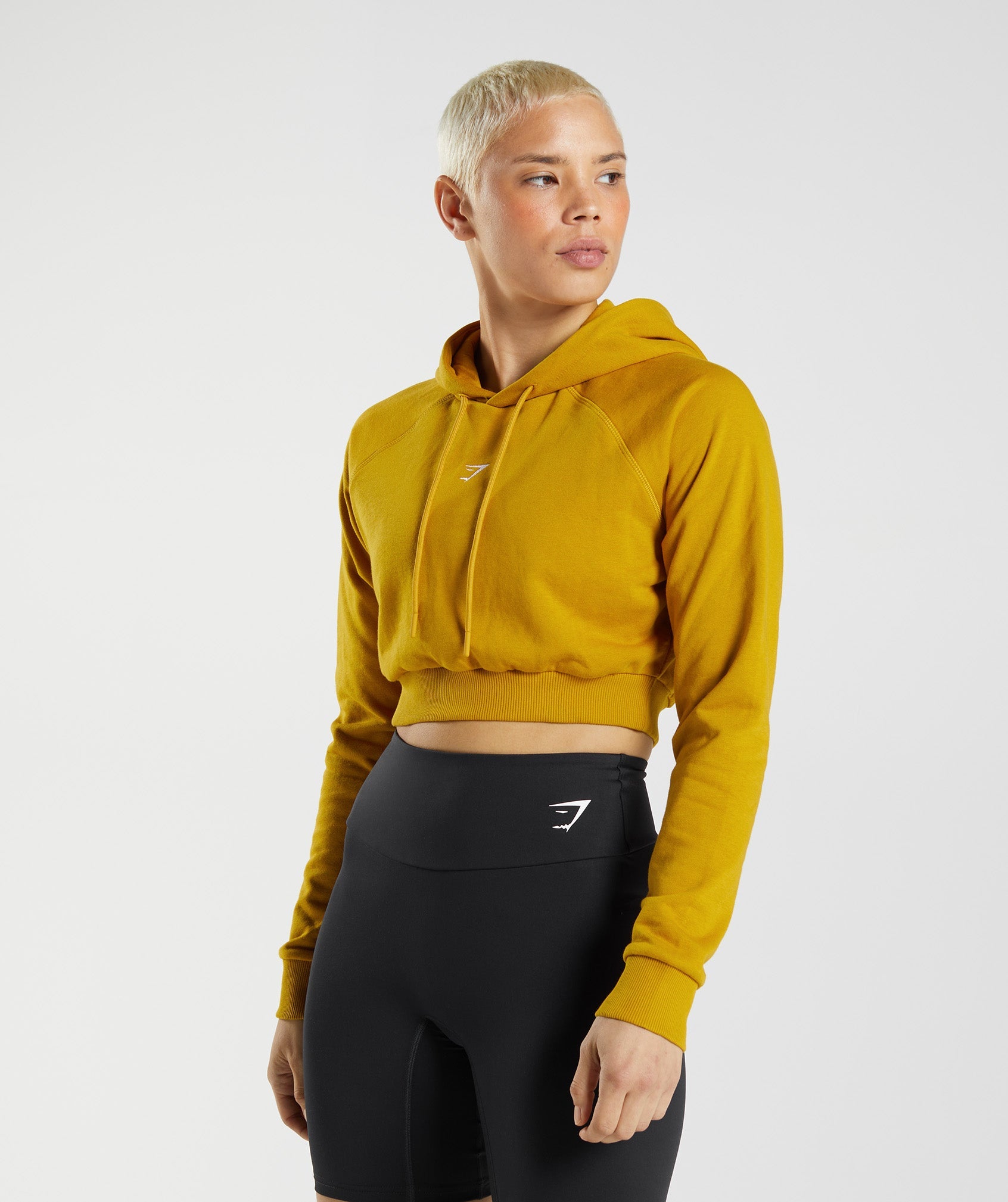 Sudadera Con Capucha Gymshark Entrenamiento Cropped Mujer Amarillo | 2143065-ZD