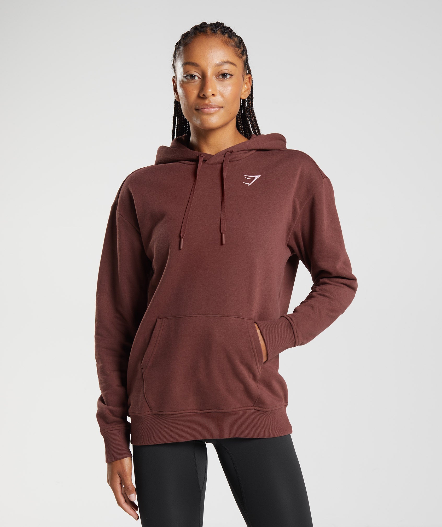 Sudadera Con Capucha Gymshark Entrenamiento Boyfriend Mujer Rosas Marrones | 2493571-RL